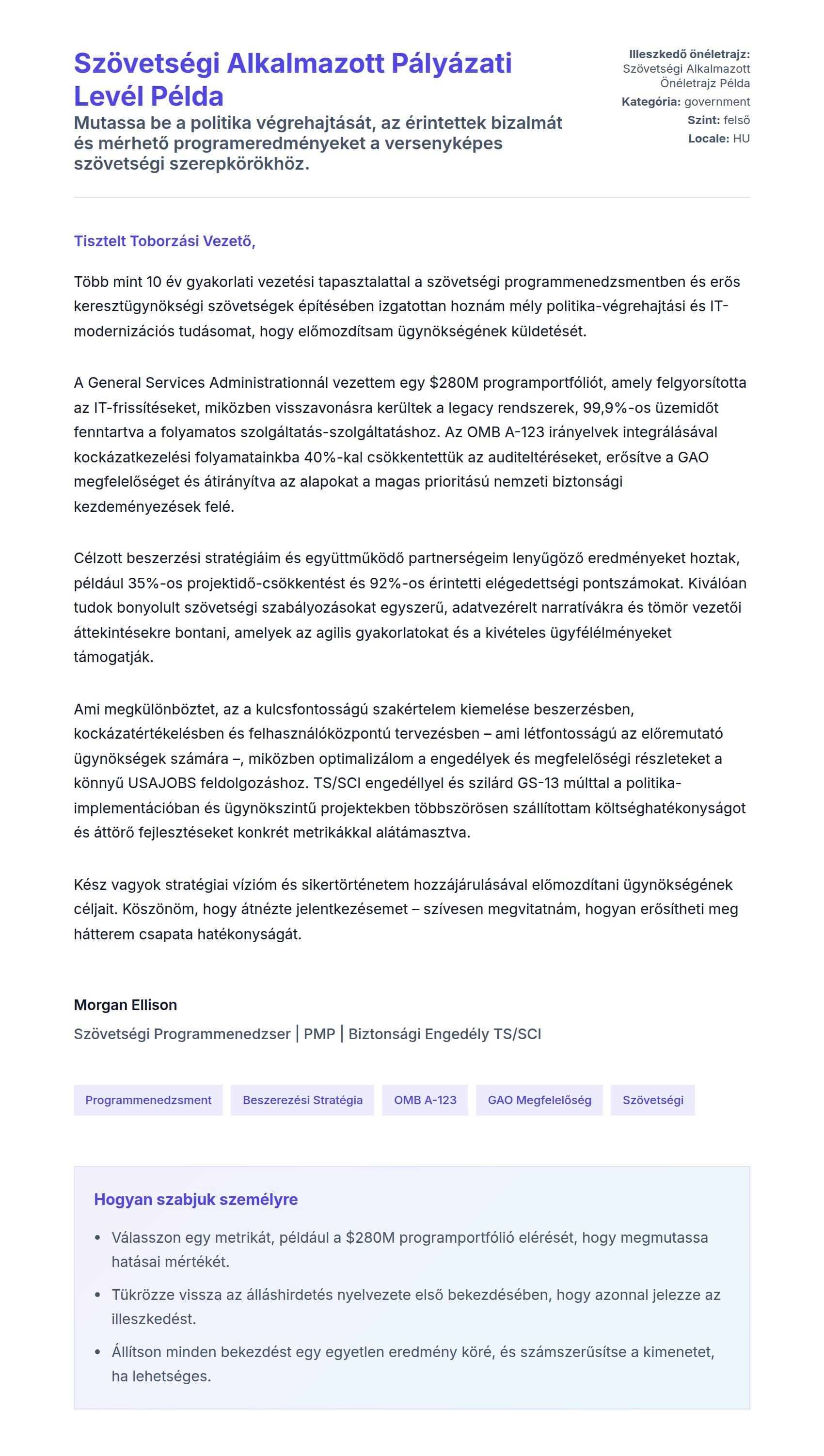 Kísérőlevél előnézet Szövetségi Alkalmazott Pályázati Levél Példa számára