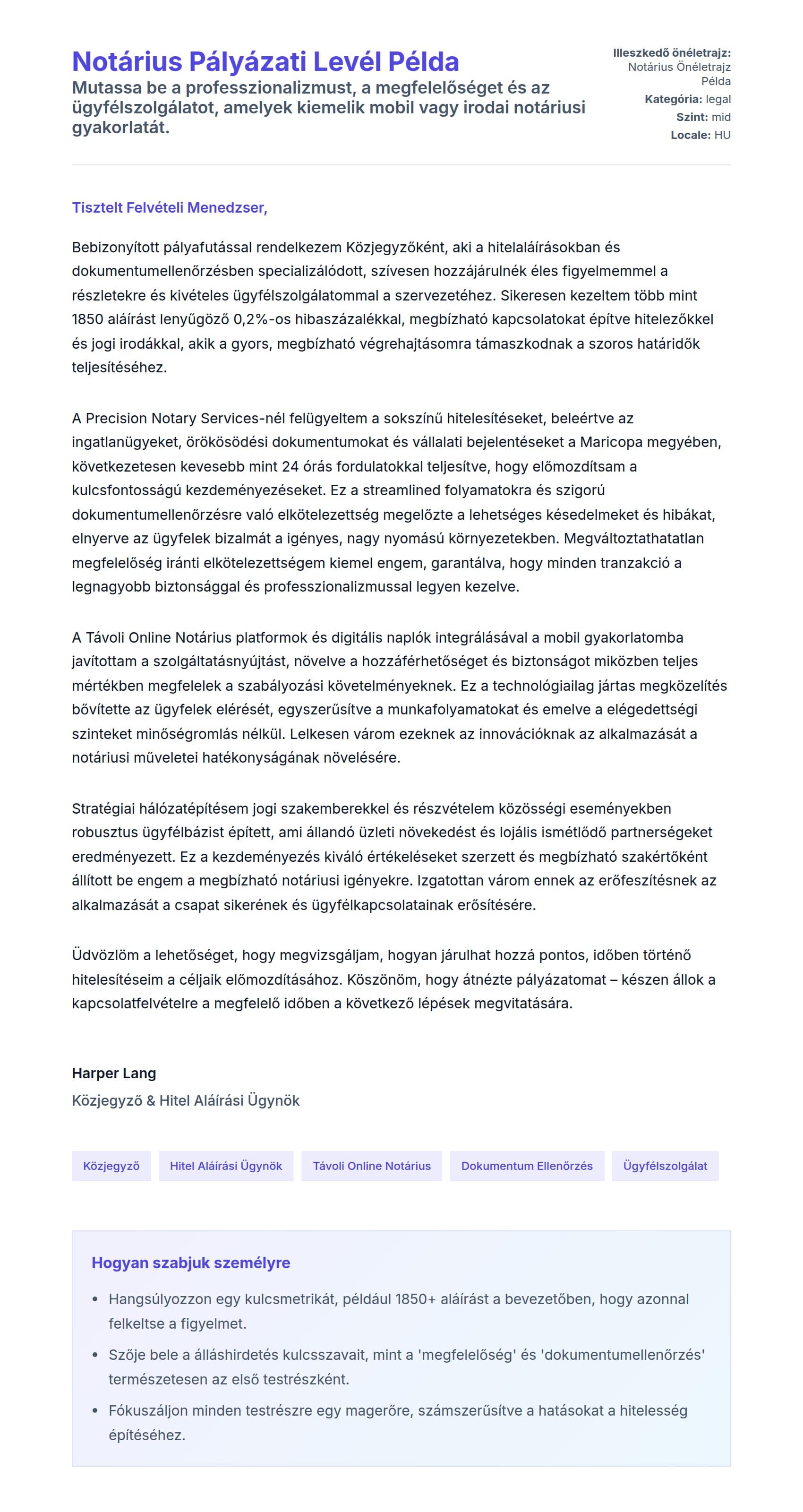 Kísérőlevél előnézet Notárius Pályázati Levél Példa számára