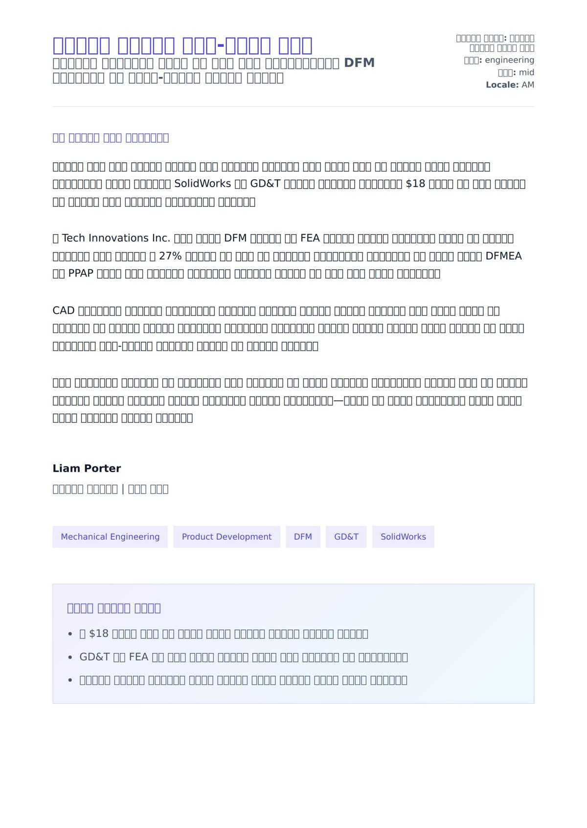 ሜካኒካል ኢንጂነር አበረ-ደብደቤ ምሳሌ ለአበራ ደብዳቤ ቅድመ ዕይታ