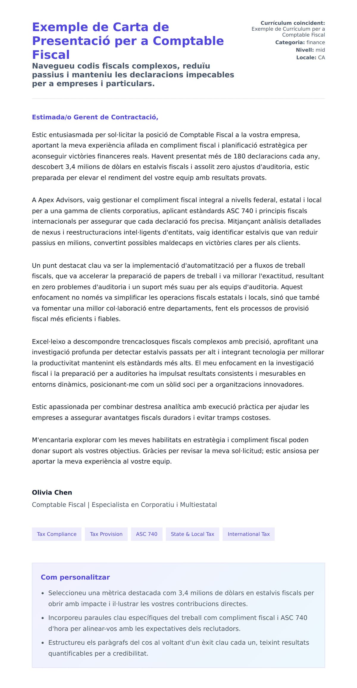 Previsualització de la carta de presentació per a Exemple de Carta de Presentació per a Comptable Fiscal