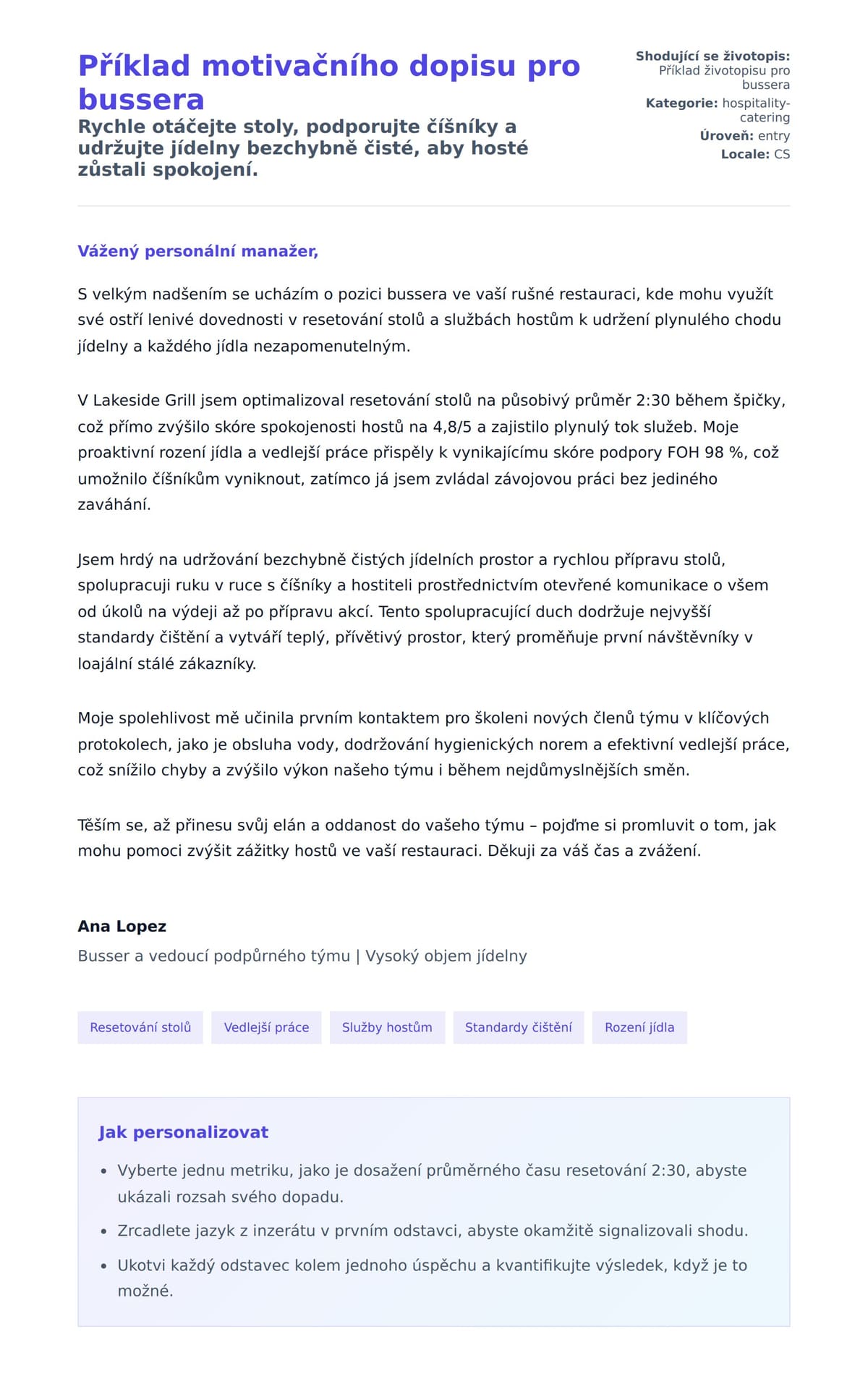 Náhled motivačního dopisu pro Příklad motivačního dopisu pro bussera