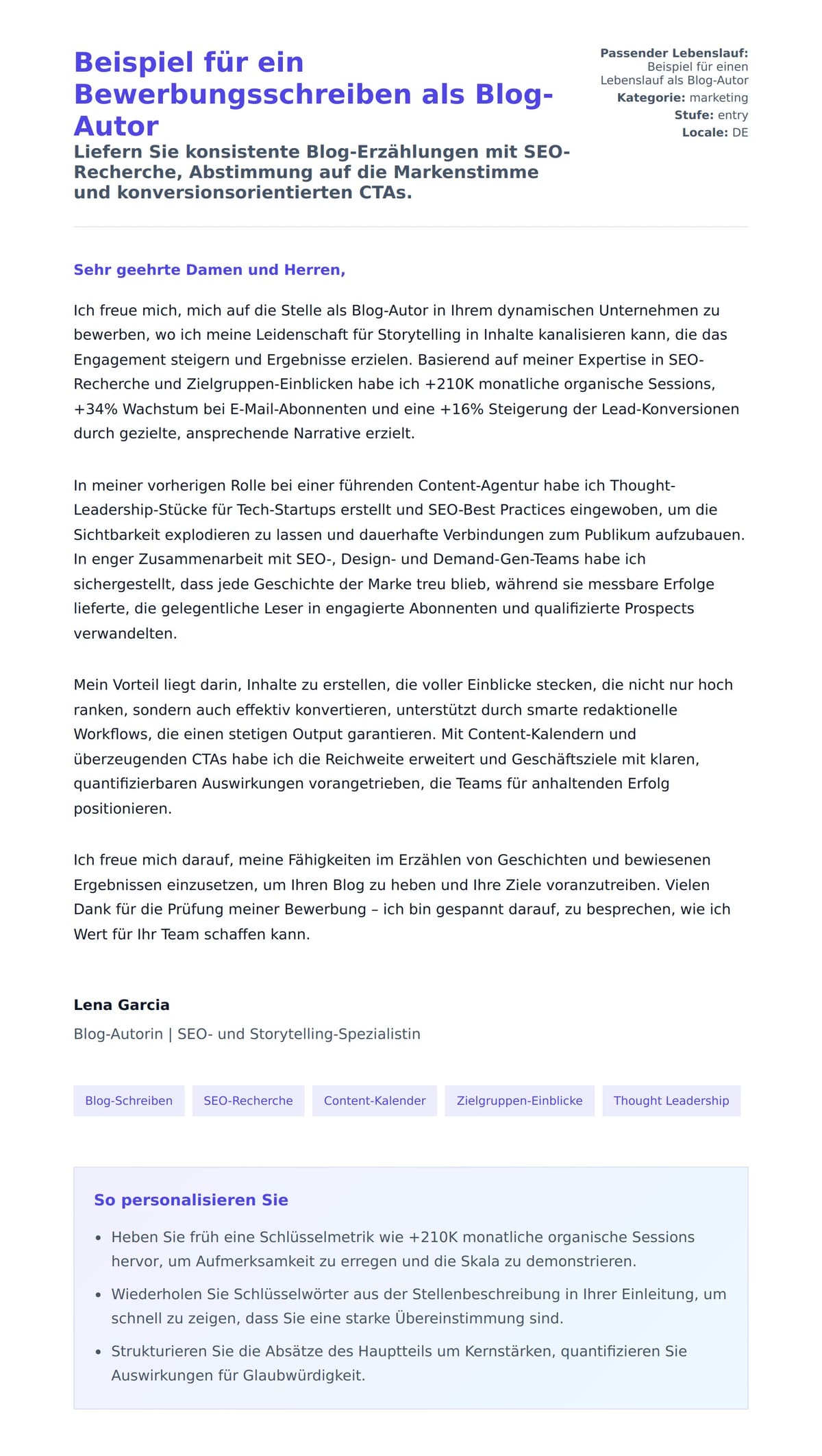 Anschreiben‑Vorschau für Beispiel für ein Bewerbungsschreiben als Blog-Autor