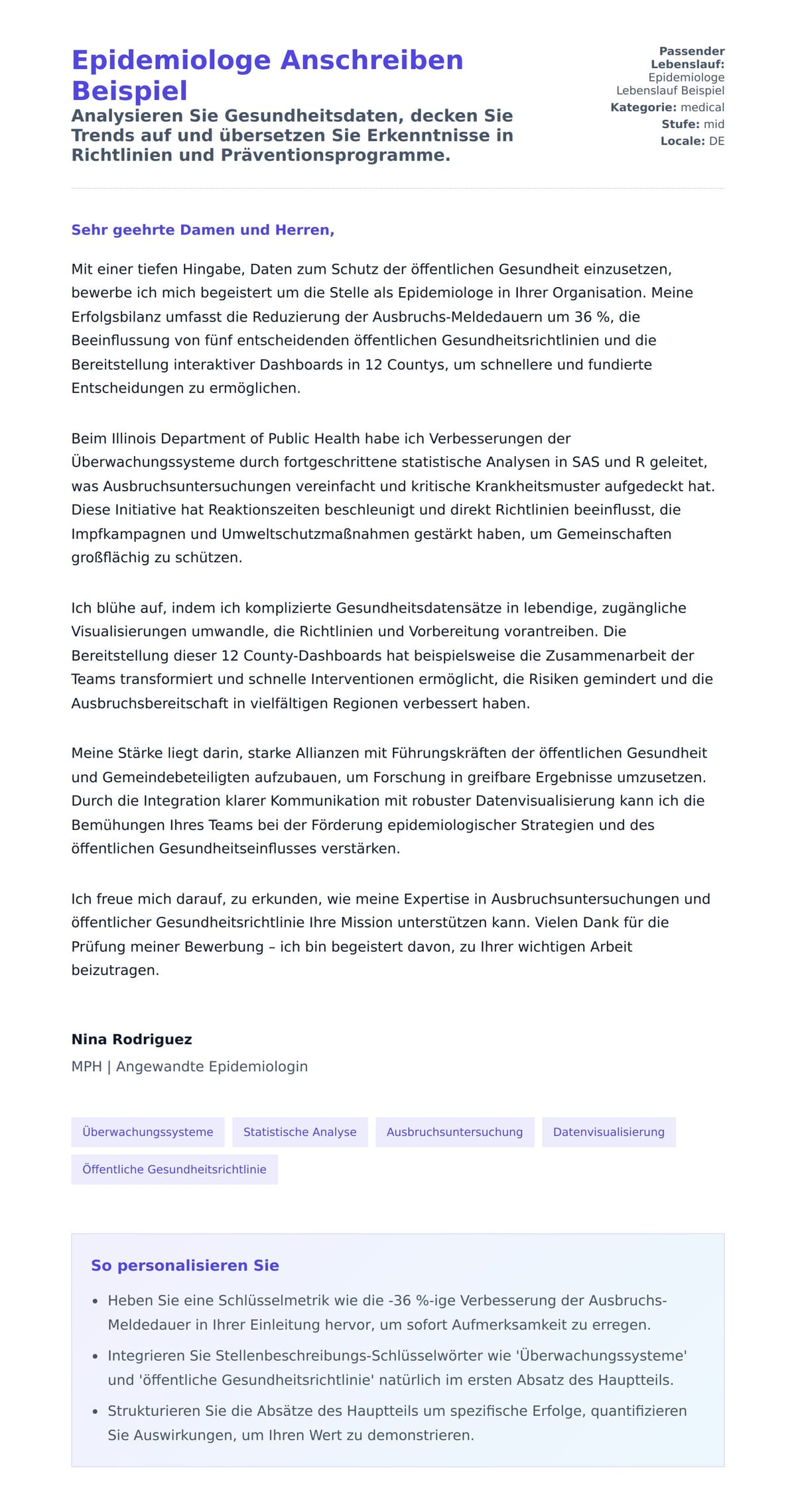 Anschreiben‑Vorschau für Epidemiologe Anschreiben Beispiel