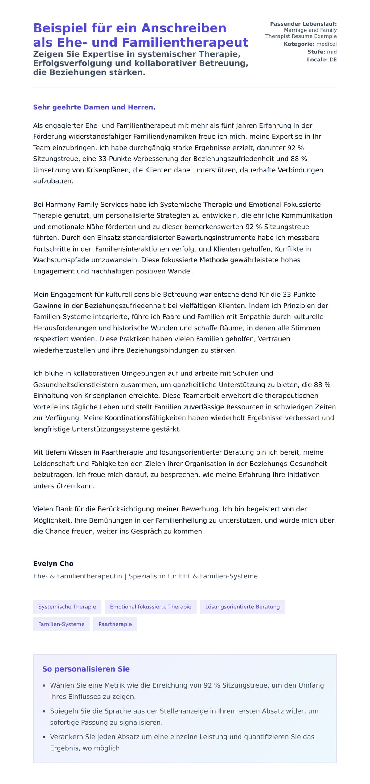 Anschreiben‑Vorschau für Beispiel für ein Anschreiben als Ehe- und Familientherapeut