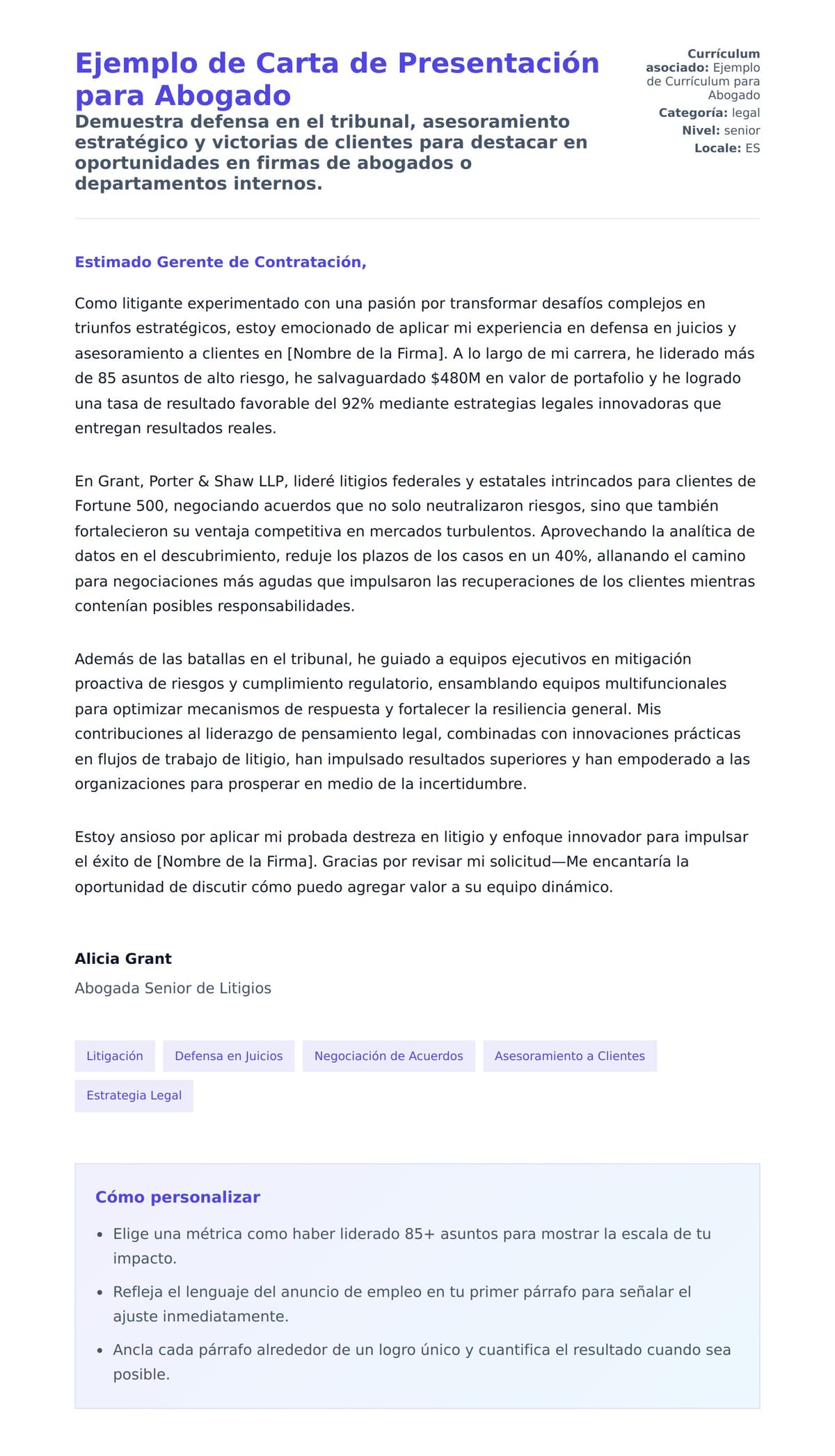 Vista previa de la carta para Ejemplo de Carta de Presentación para Abogado