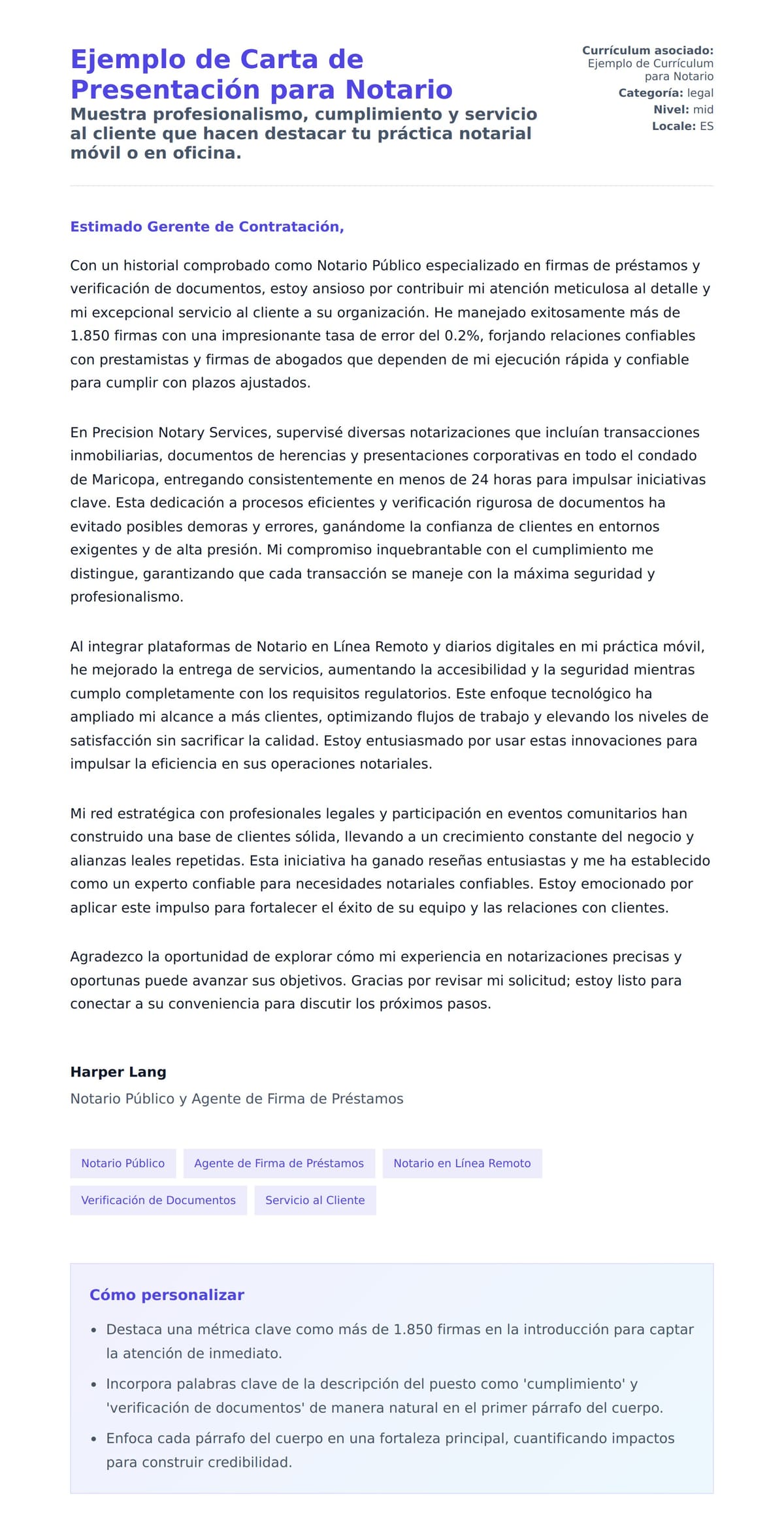 Vista previa de la carta para Ejemplo de Carta de Presentación para Notario