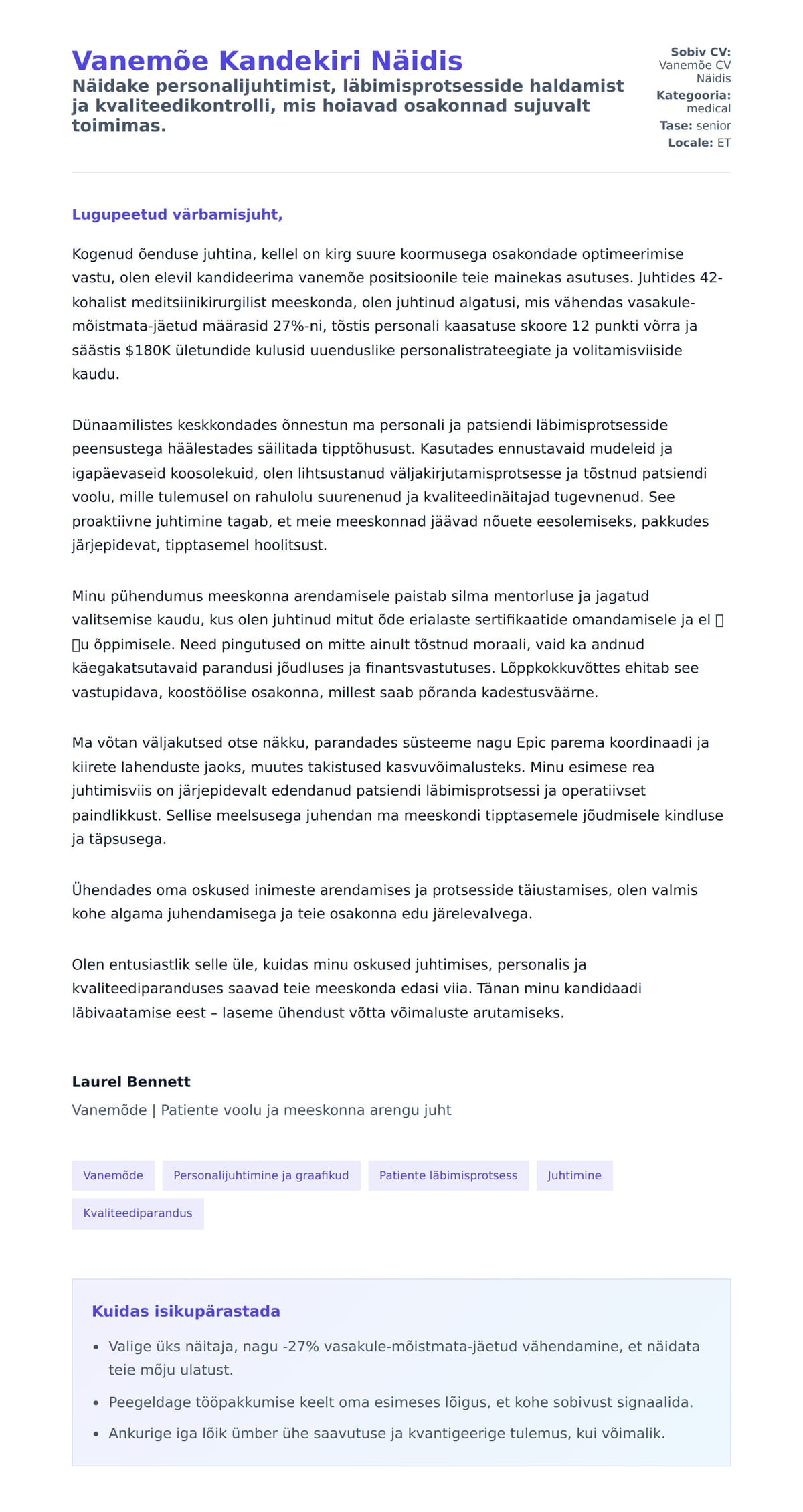 Kaaskirja eelvaade Vanemõe Kandekiri Näidis jaoks