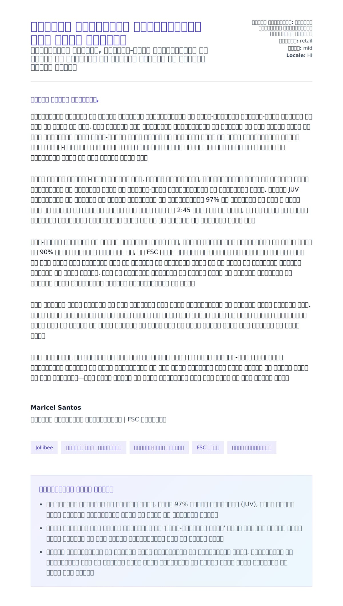 जॉलीबी रेस्तरां सुपरवाइज़र कवर लेटर उदाहरण के लिए कवर पत्र पूर्वावलोकन