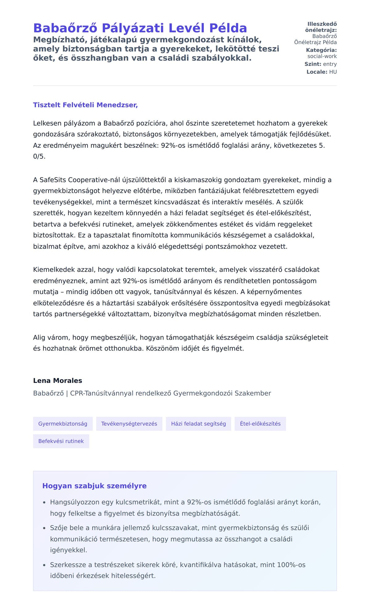 Kísérőlevél előnézet Babaőrző Pályázati Levél Példa számára