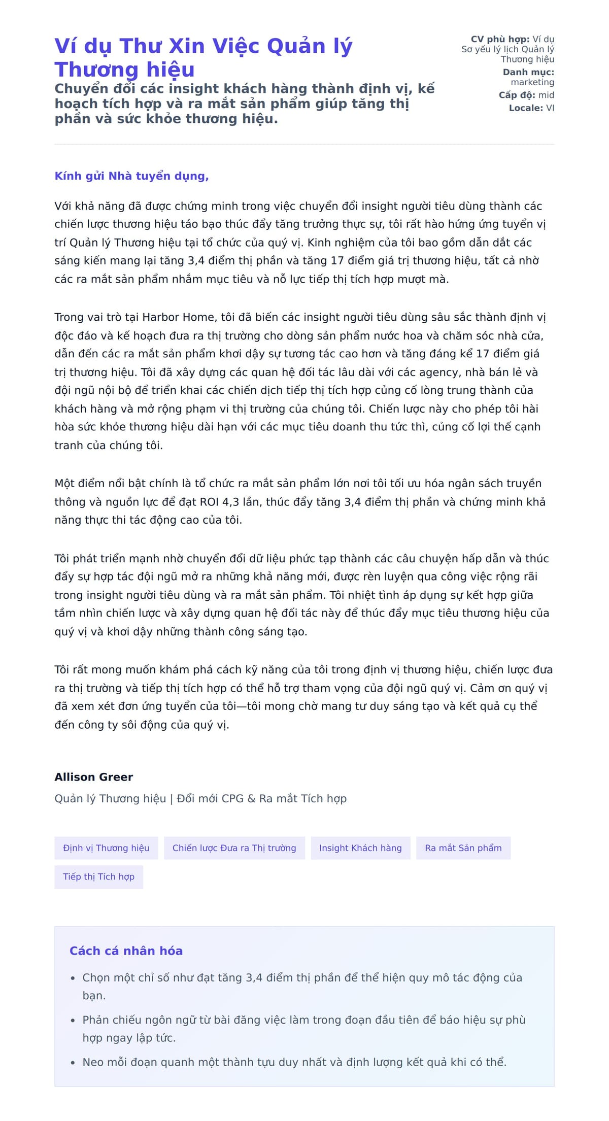 Bản xem trước thư xin việc cho Ví dụ Thư Xin Việc Quản lý Thương hiệu