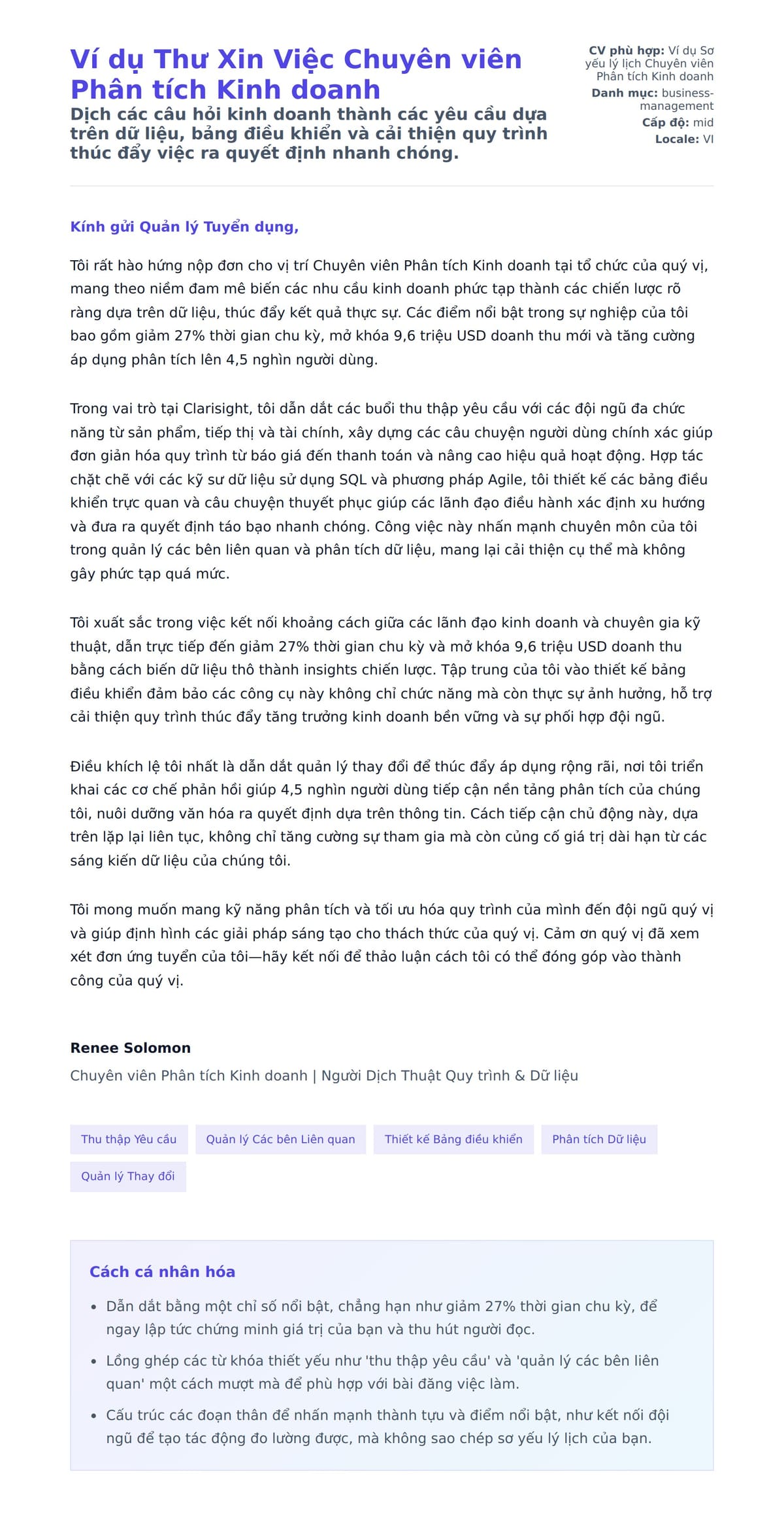 Bản xem trước thư xin việc cho Ví dụ Thư Xin Việc Chuyên viên Phân tích Kinh doanh