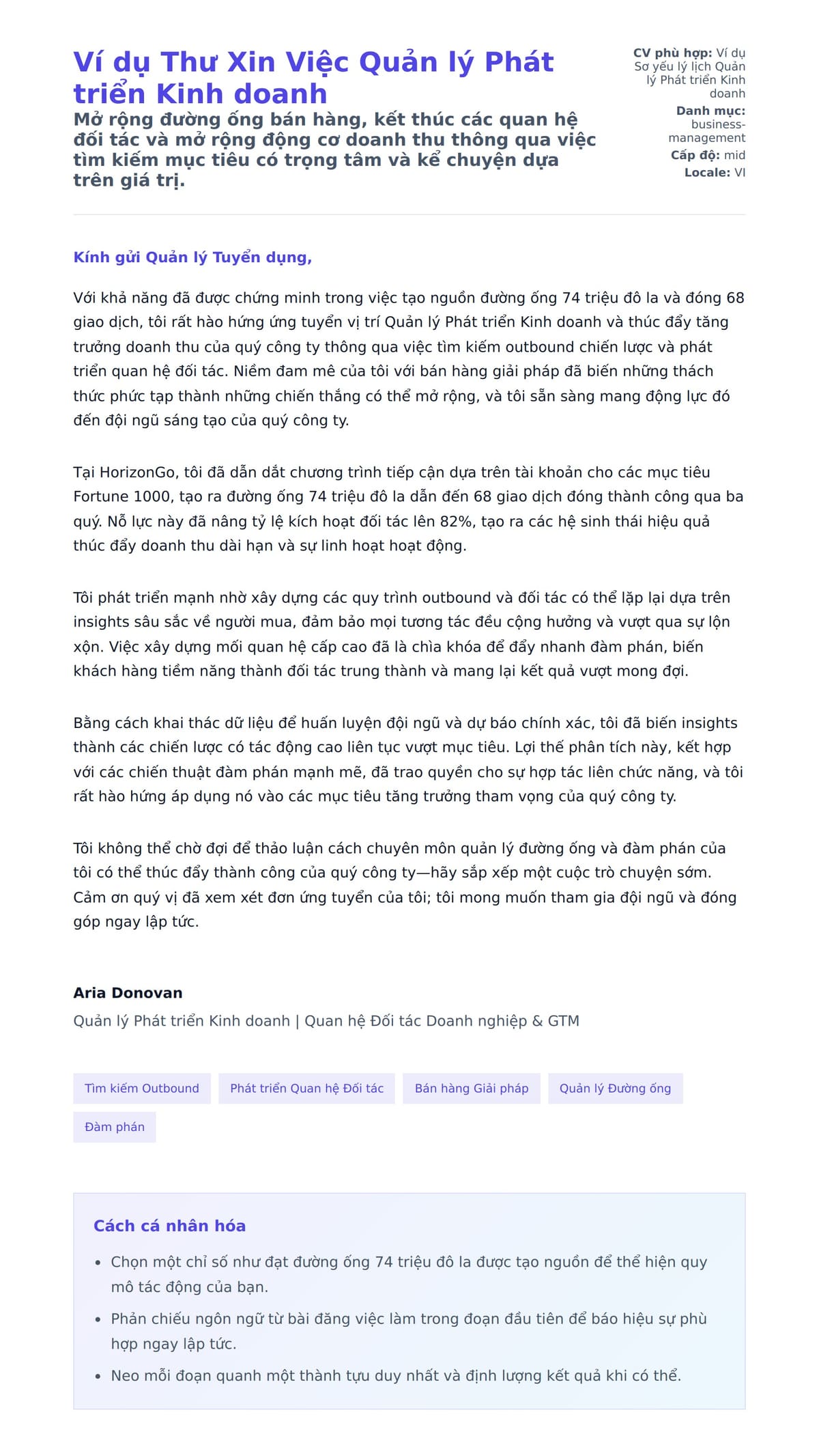 Bản xem trước thư xin việc cho Ví dụ Thư Xin Việc Quản lý Phát triển Kinh doanh