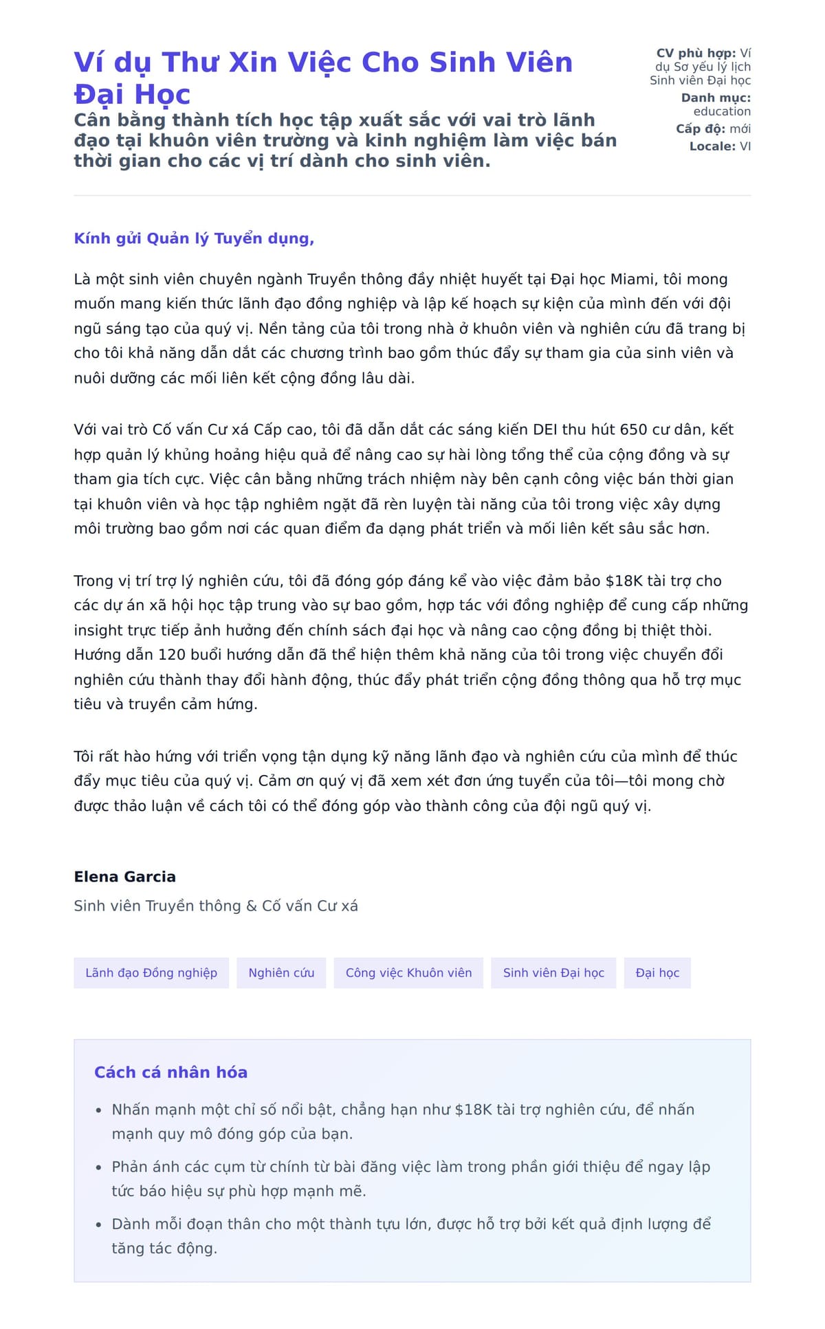 Bản xem trước thư xin việc cho Ví dụ Thư Xin Việc Cho Sinh Viên Đại Học