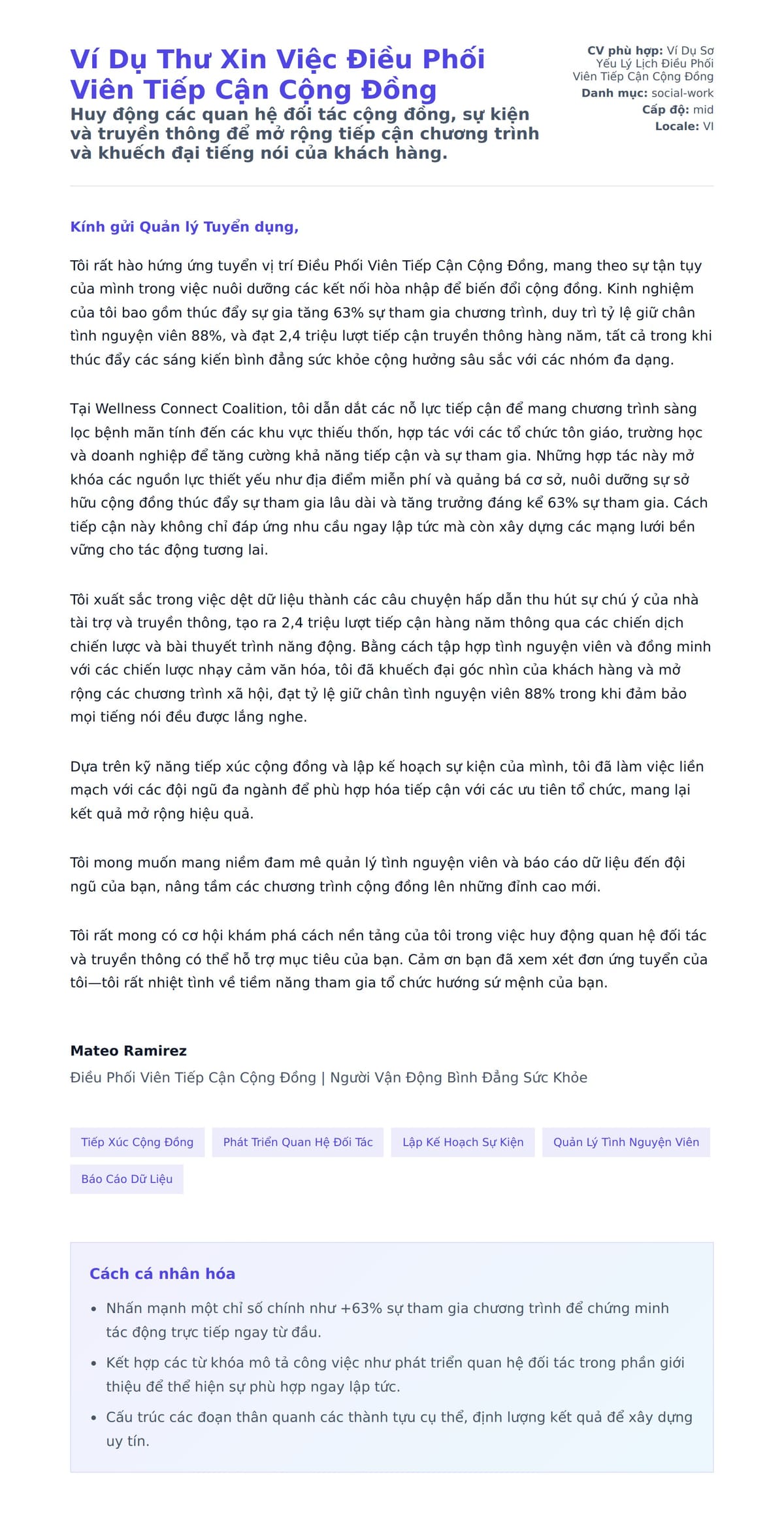 Bản xem trước thư xin việc cho Ví Dụ Thư Xin Việc Điều Phối Viên Tiếp Cận Cộng Đồng