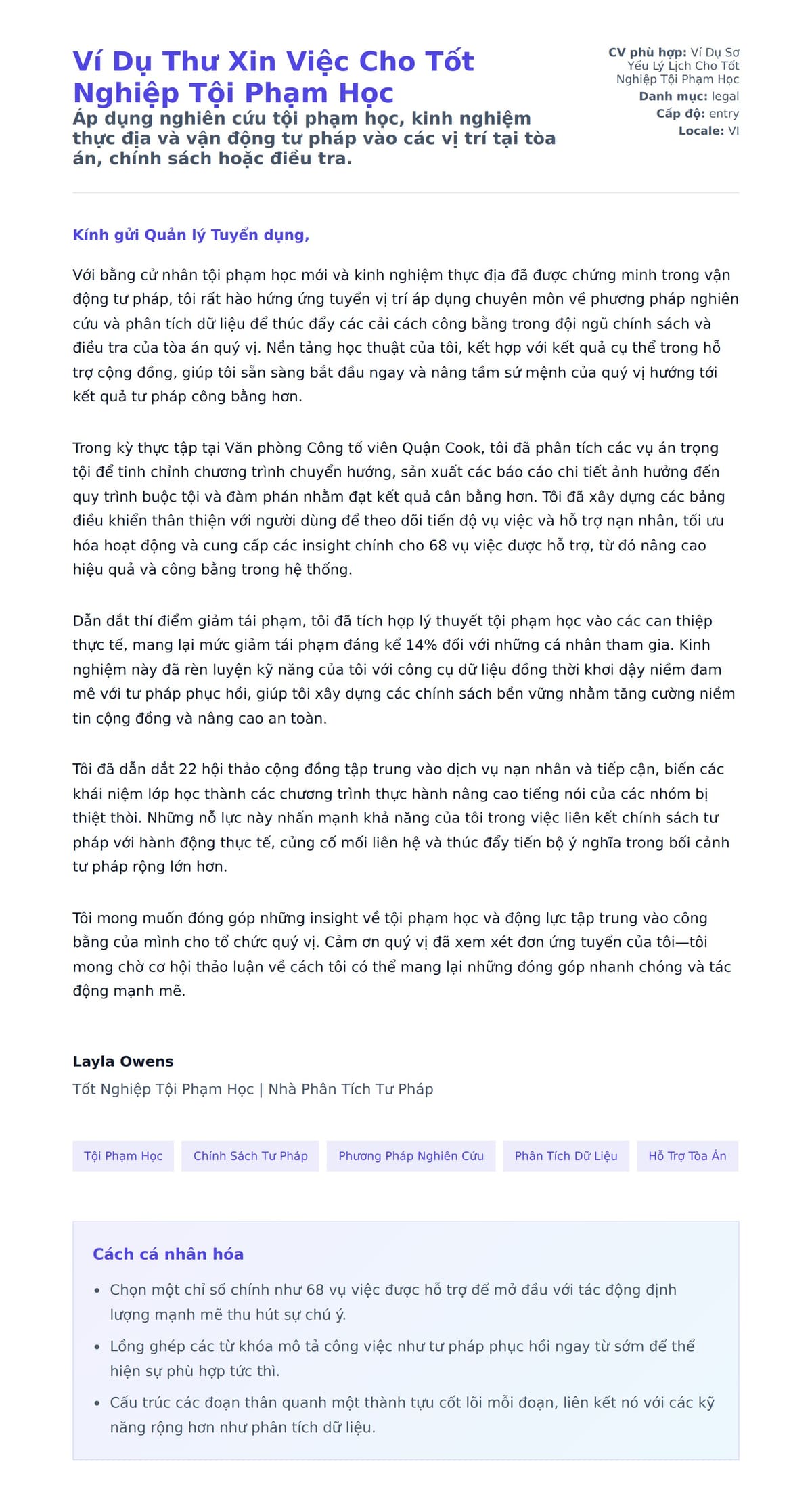 Bản xem trước thư xin việc cho Ví Dụ Thư Xin Việc Cho Tốt Nghiệp Tội Phạm Học