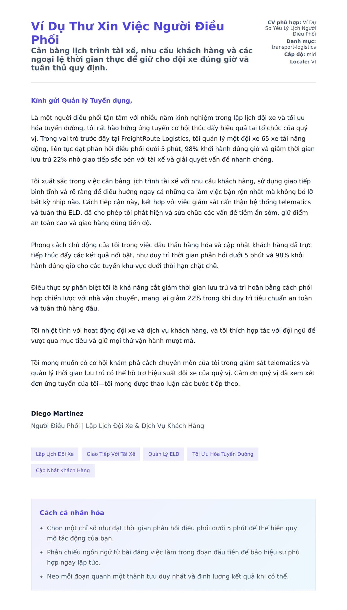 Bản xem trước thư xin việc cho Ví Dụ Thư Xin Việc Người Điều Phối