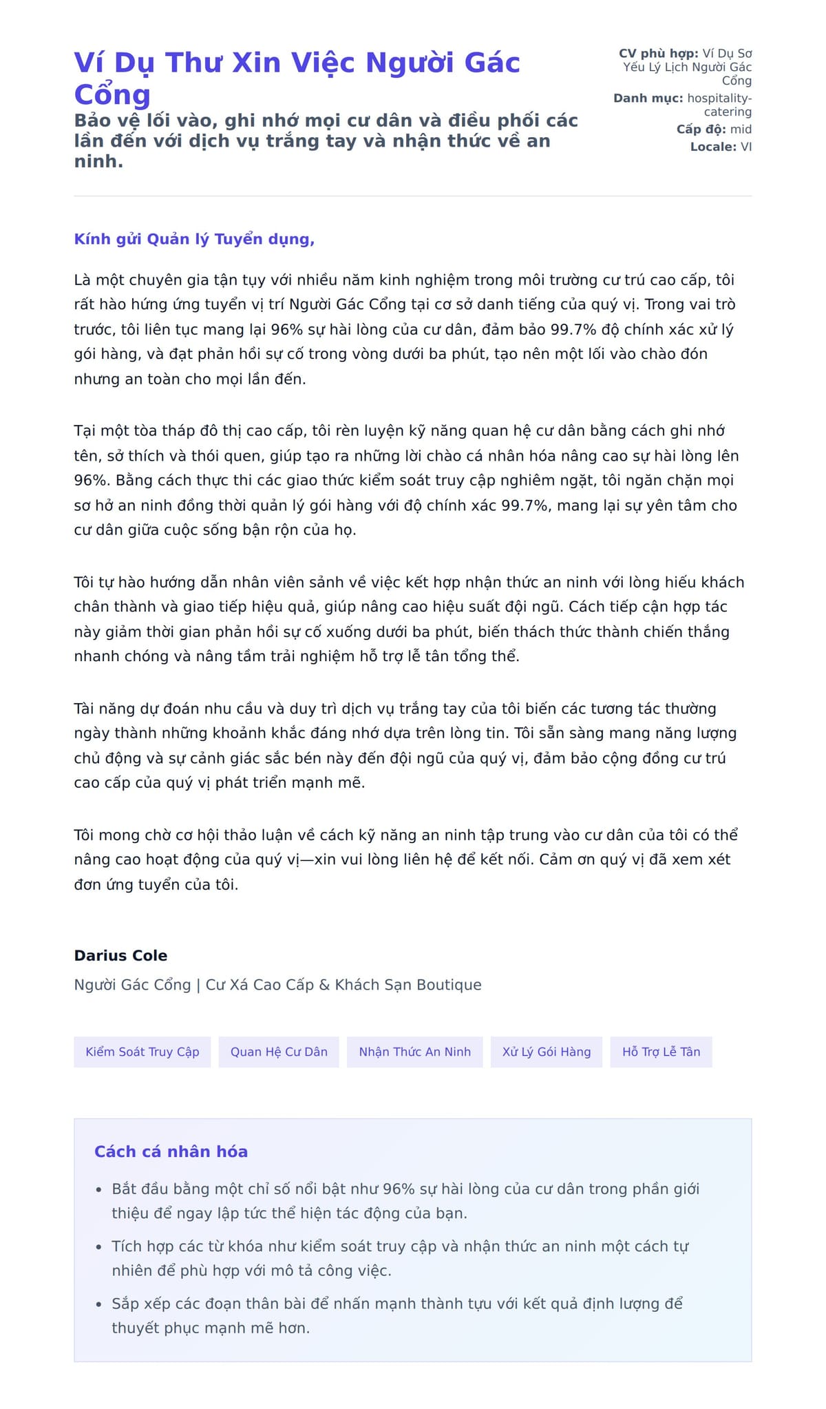 Bản xem trước thư xin việc cho Ví Dụ Thư Xin Việc Người Gác Cổng