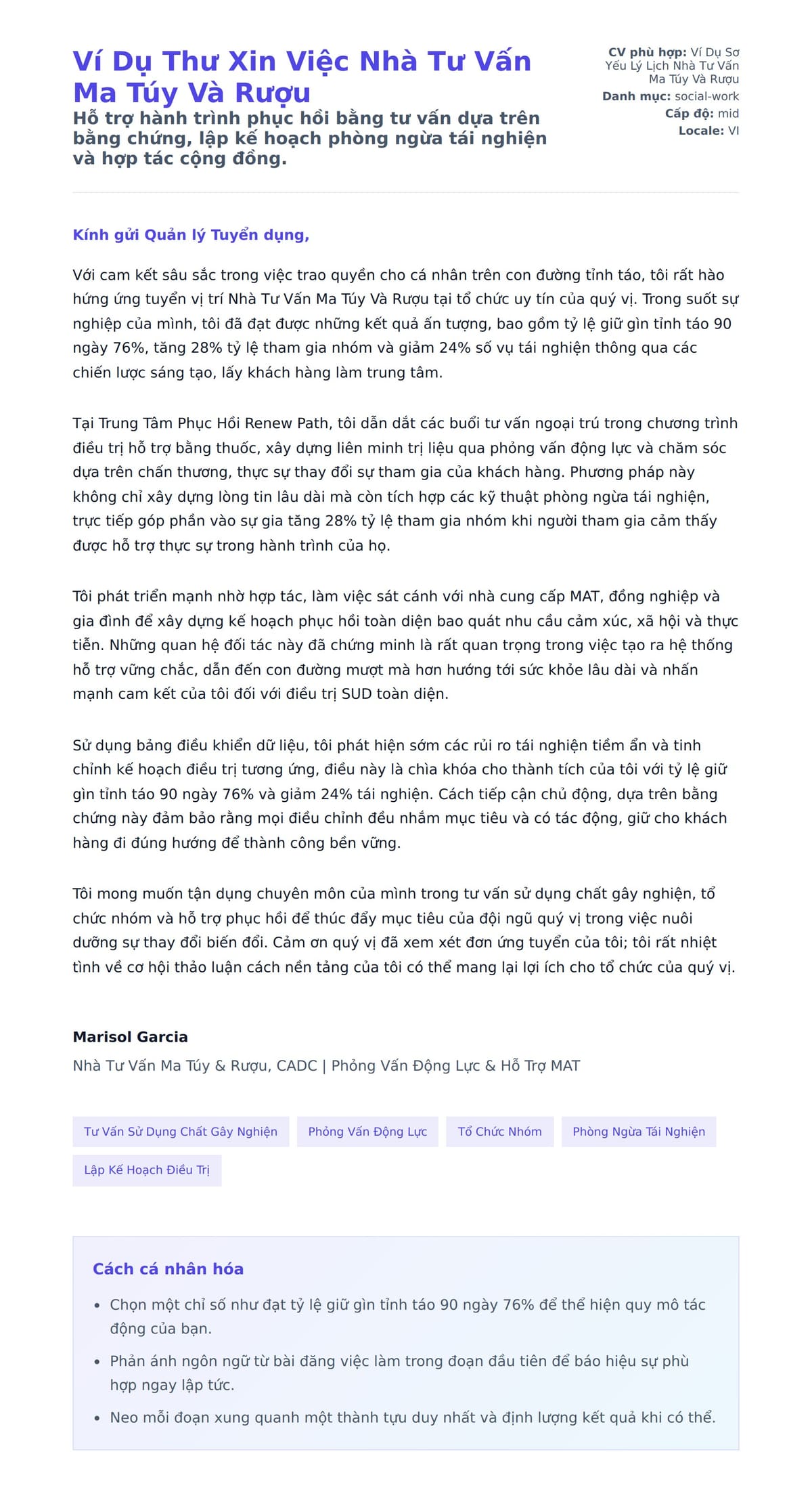 Bản xem trước thư xin việc cho Ví Dụ Thư Xin Việc Nhà Tư Vấn Ma Túy Và Rượu