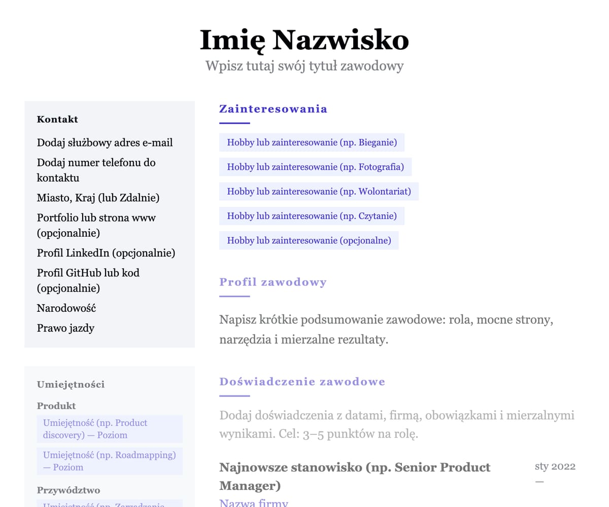 Dwie kolumny preview