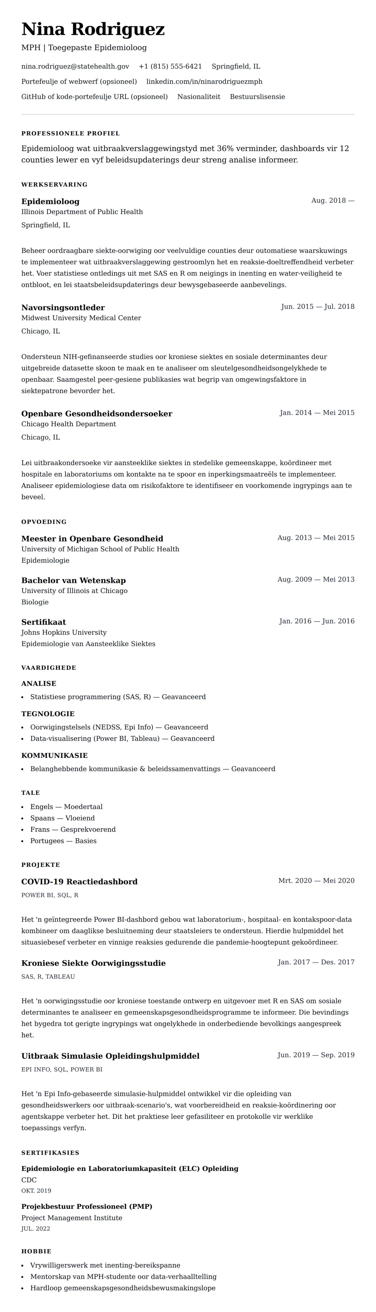 Leweensbeskrywing-vooruitskouk vir Epidemioloog Se Leweenskrif Voorbeeld