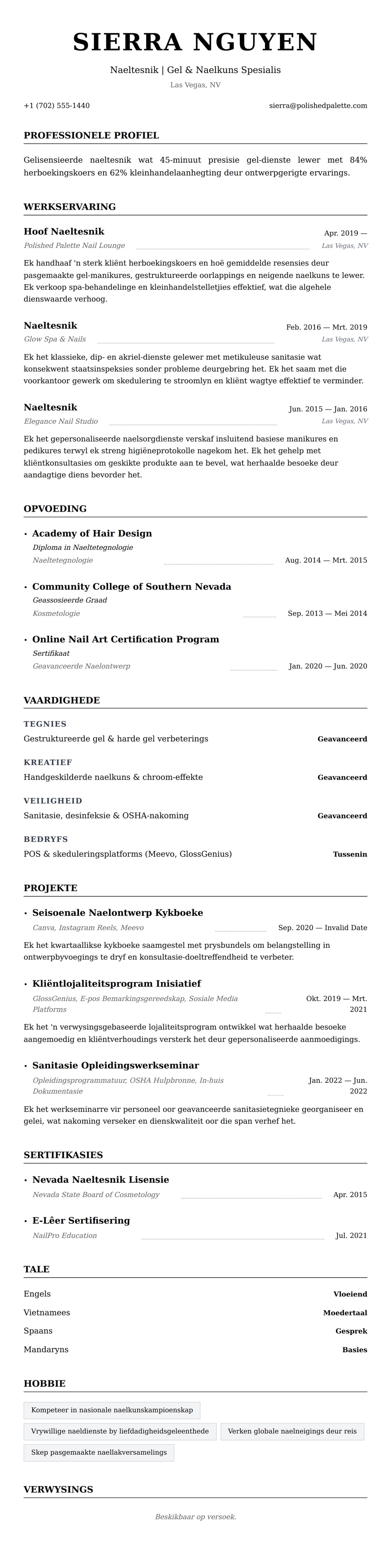 Leweensbeskrywing-vooruitskouk vir Naeltesnik Lewensloop Voorbeeld