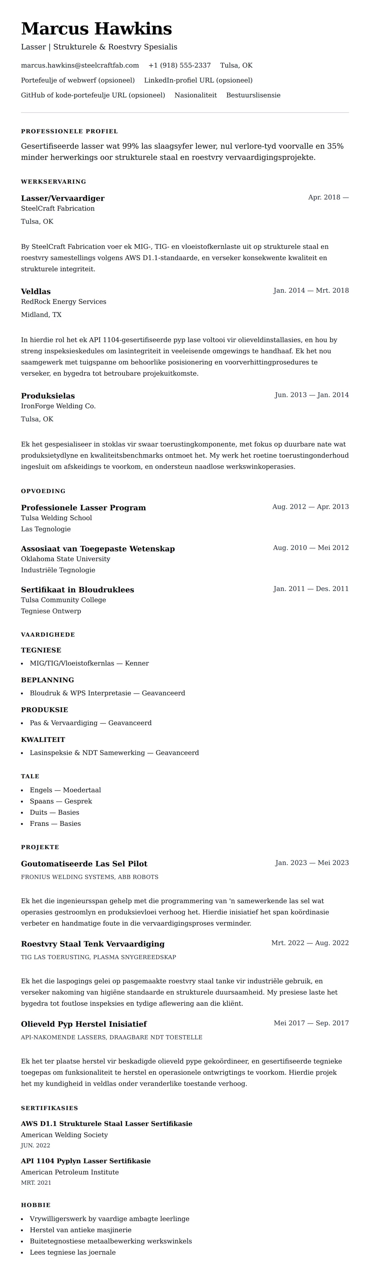 Leweensbeskrywing-vooruitskouk vir Voorbeeld van 'n Lasser se Leefvoël