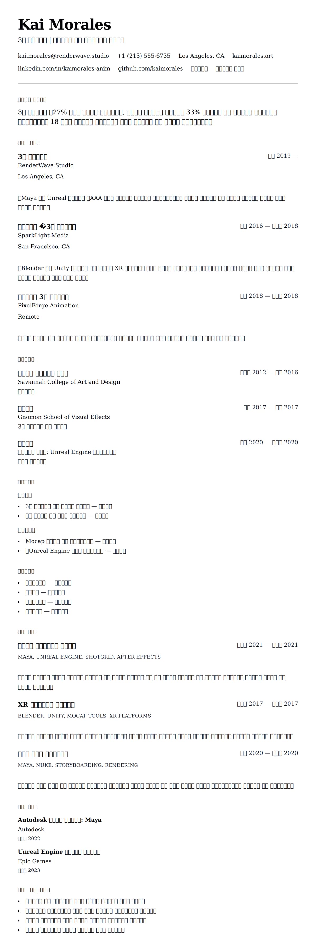 ለ 3ዲ አኒሜተር ሪዙሜ ምሳሌ የስሌታ መግለጫ