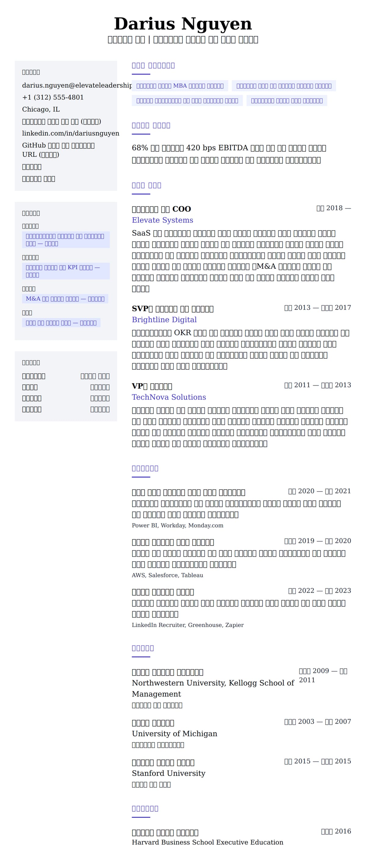 ለ አስፈፃሚ መሪ ሪዩመ ምሳሌ የስሌታ መግለጫ