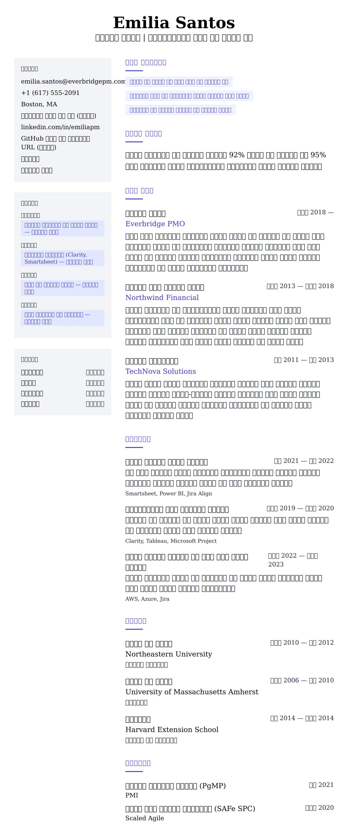 ለ ፕሮግራም ማኔጅር ሪዚዩ ምሳሌ የስሌታ መግለጫ