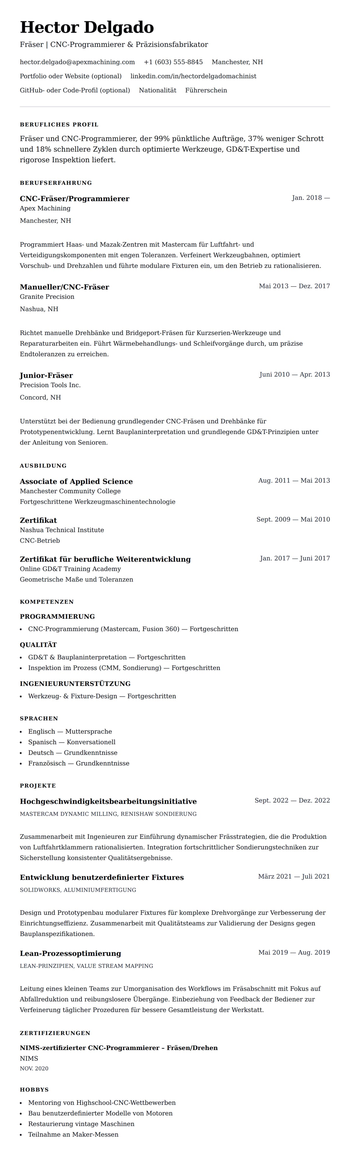 Lebenslaufvorschau für Fräser-Lebenslauf-Beispiel