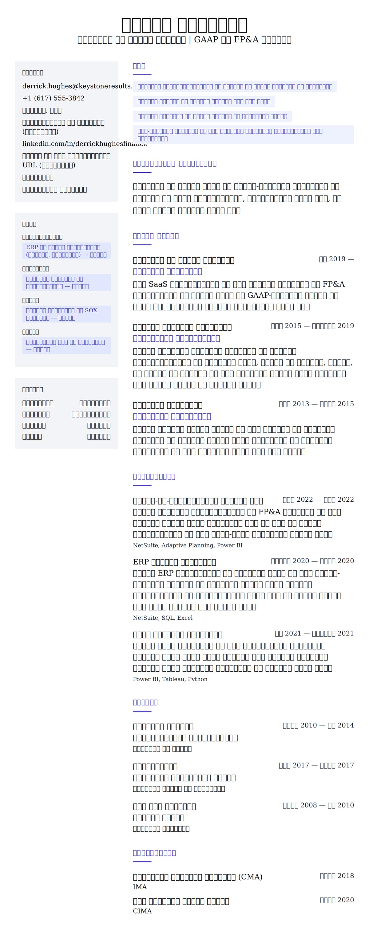 लेखांकन और वित्त पेशेवर रिज्यूमे उदाहरण के लिए रिज्यूम पूर्वावलोकन