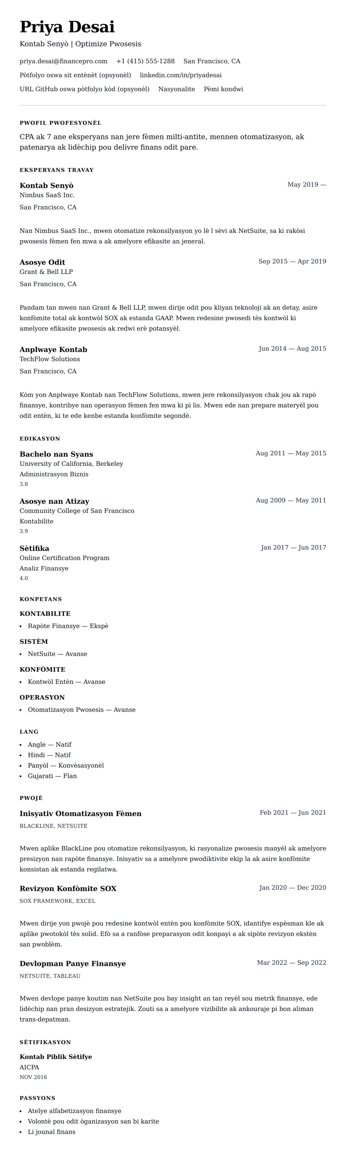 Premye gade rezime pou Egzanp Rezime Kontab