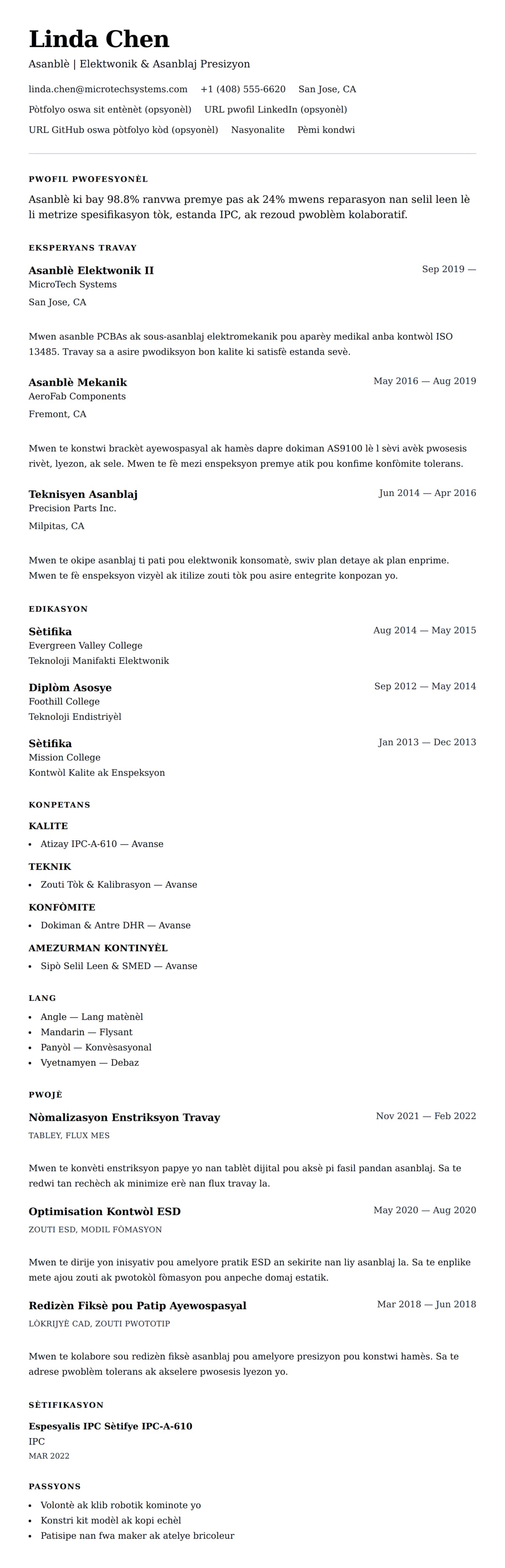 Premye gade rezime pou Egzanp Rezime Asanblè