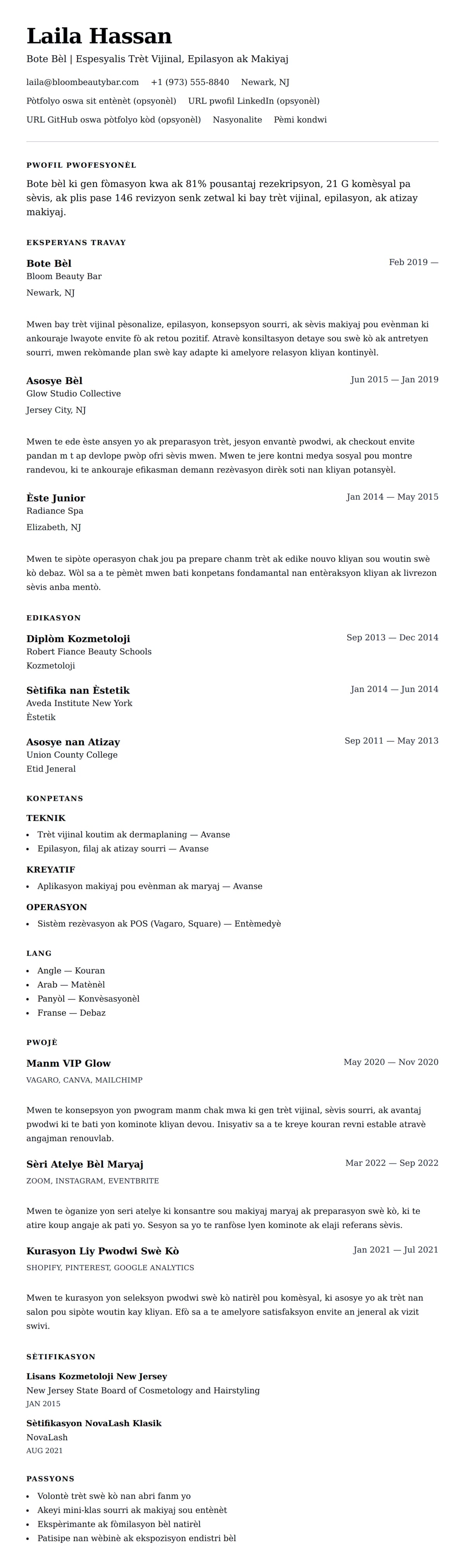 Premye gade rezime pou Egzanp Rezime pou Bote Bèl