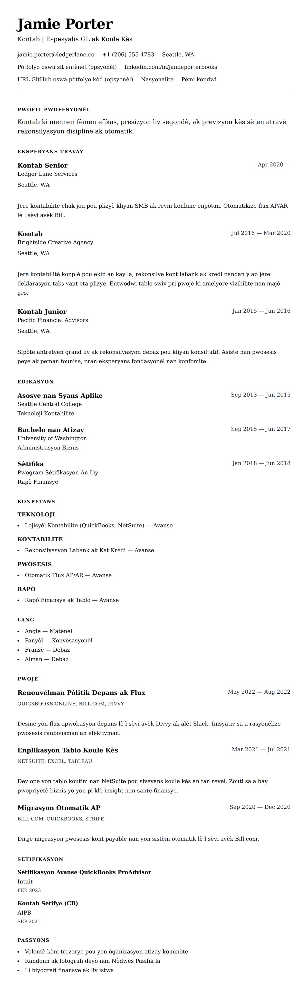 Premye gade rezime pou Egzanp Rezime pou Kontab