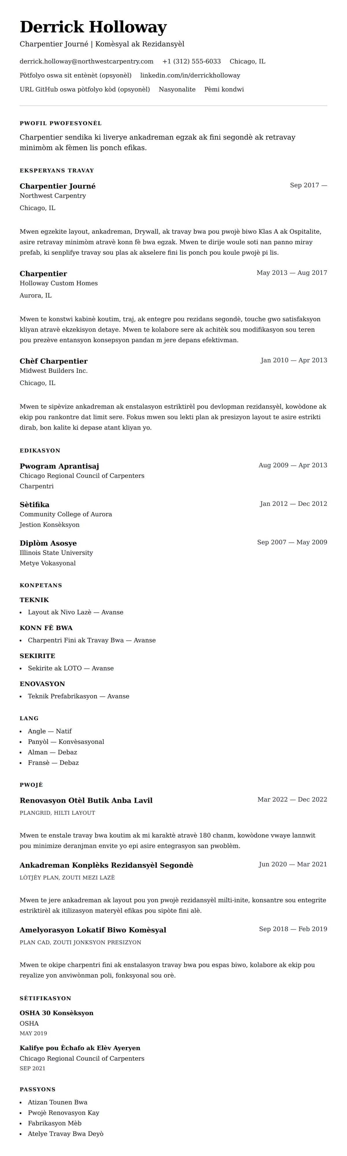 Premye gade rezime pou Egzanp Rezime Charpentier