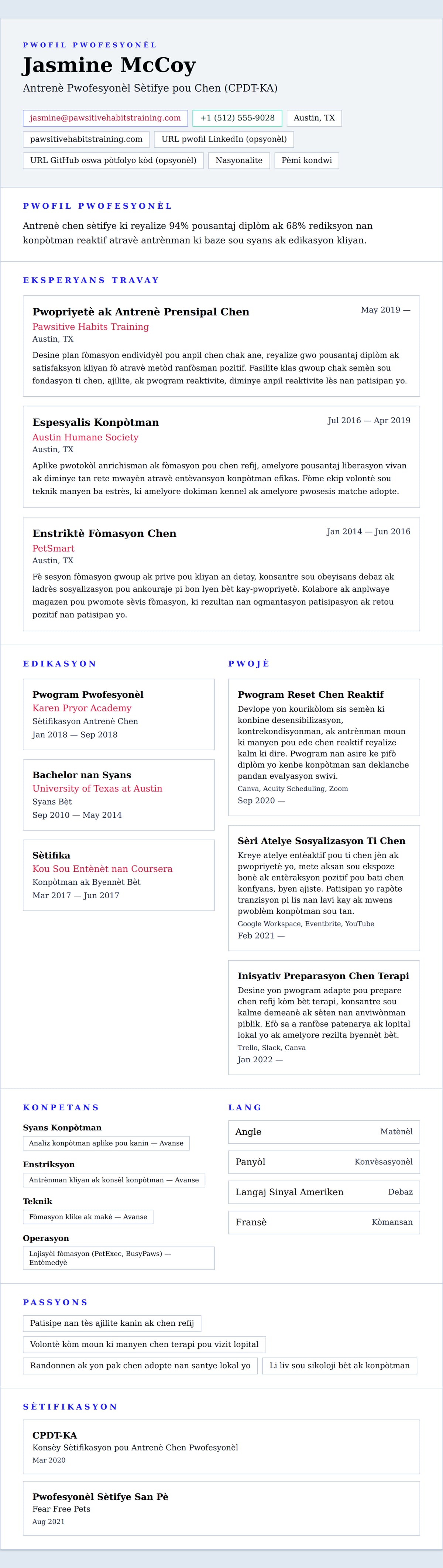 Premye gade rezime pou Egzanp Rezime Antrenè Chen