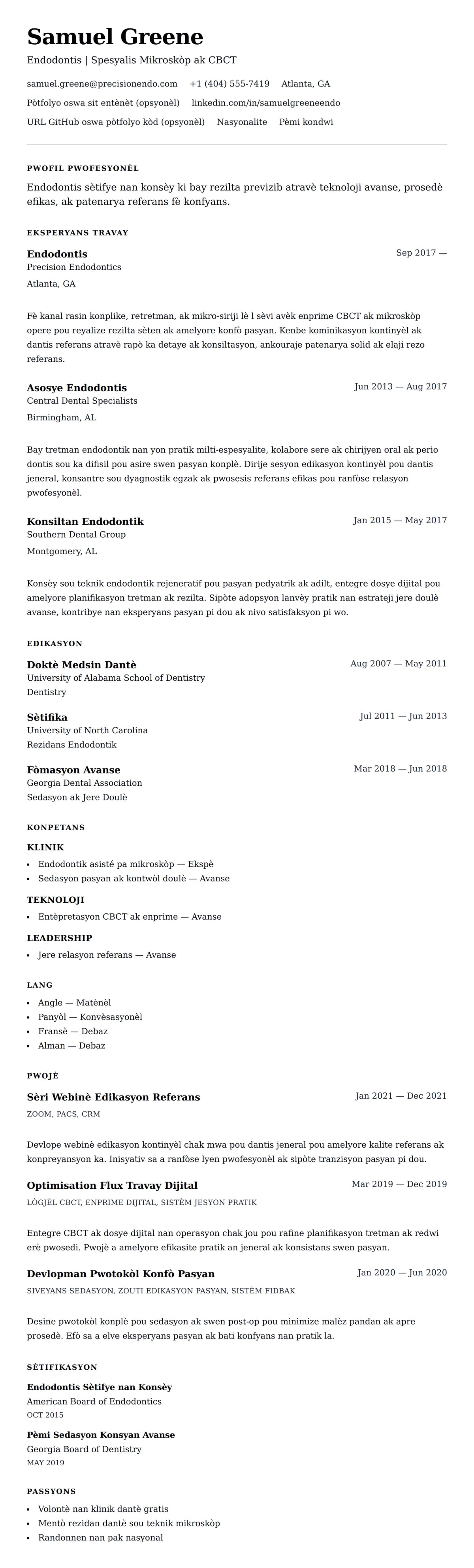 Premye gade rezime pou Egzanp Rezime Endodontis