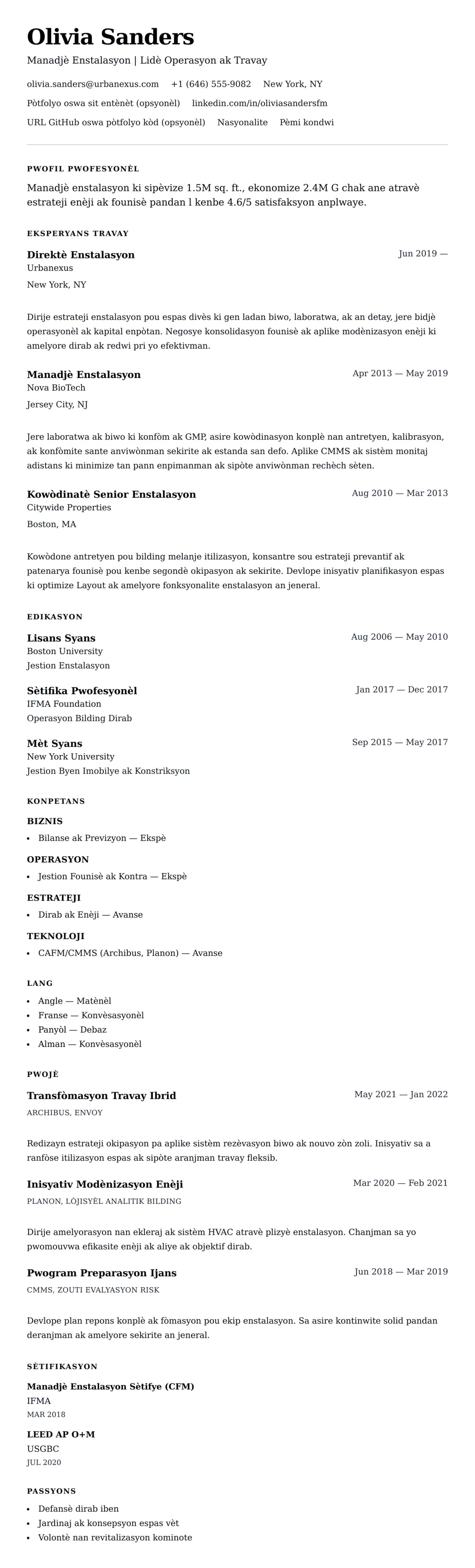 Premye gade rezime pou Egzanp Rezime Manadjè Enstalasyon