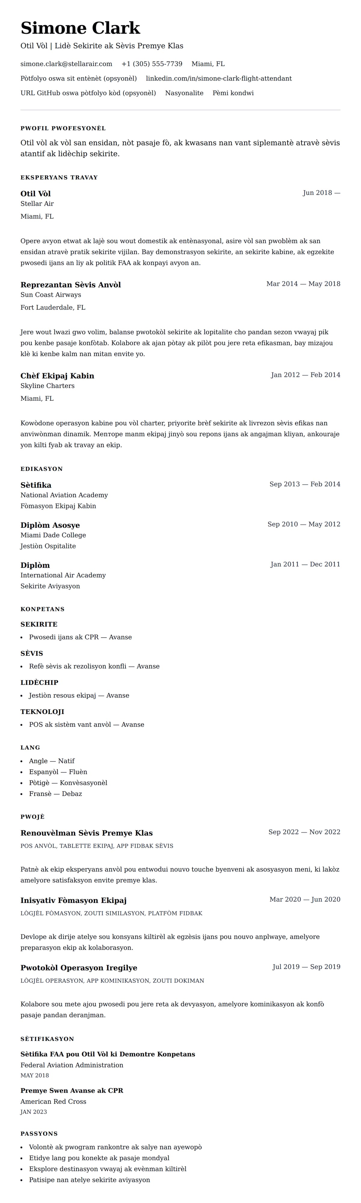 Premye gade rezime pou Egzanp Rezime pou Otil Vòl