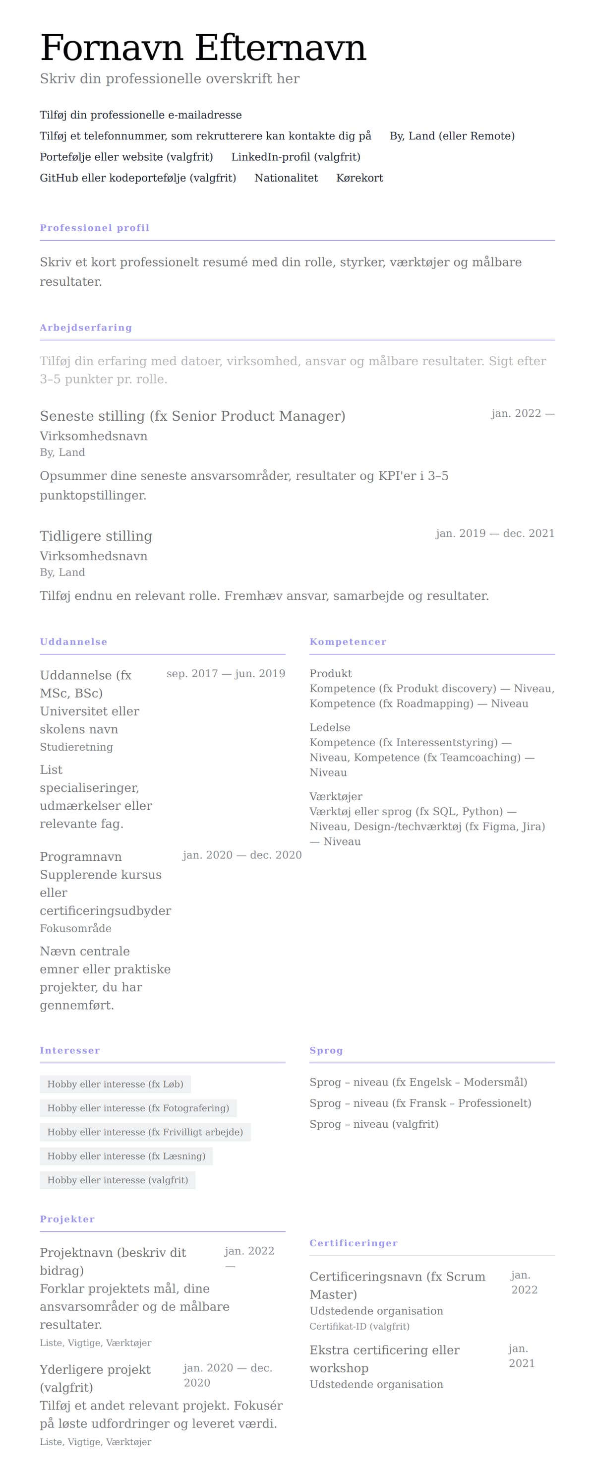 Minimalistisk preview