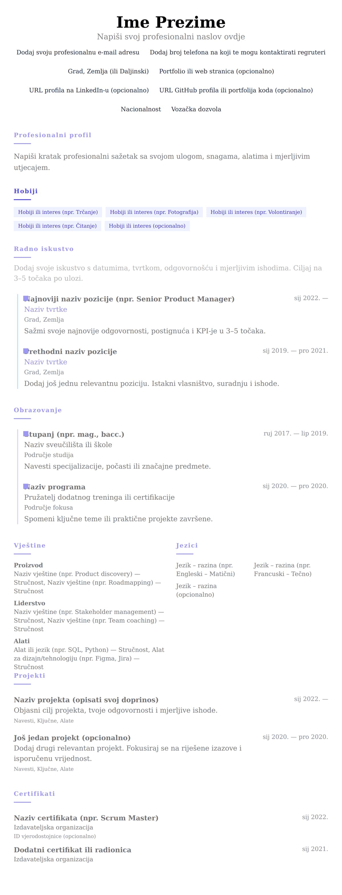 Vremenska linija preview