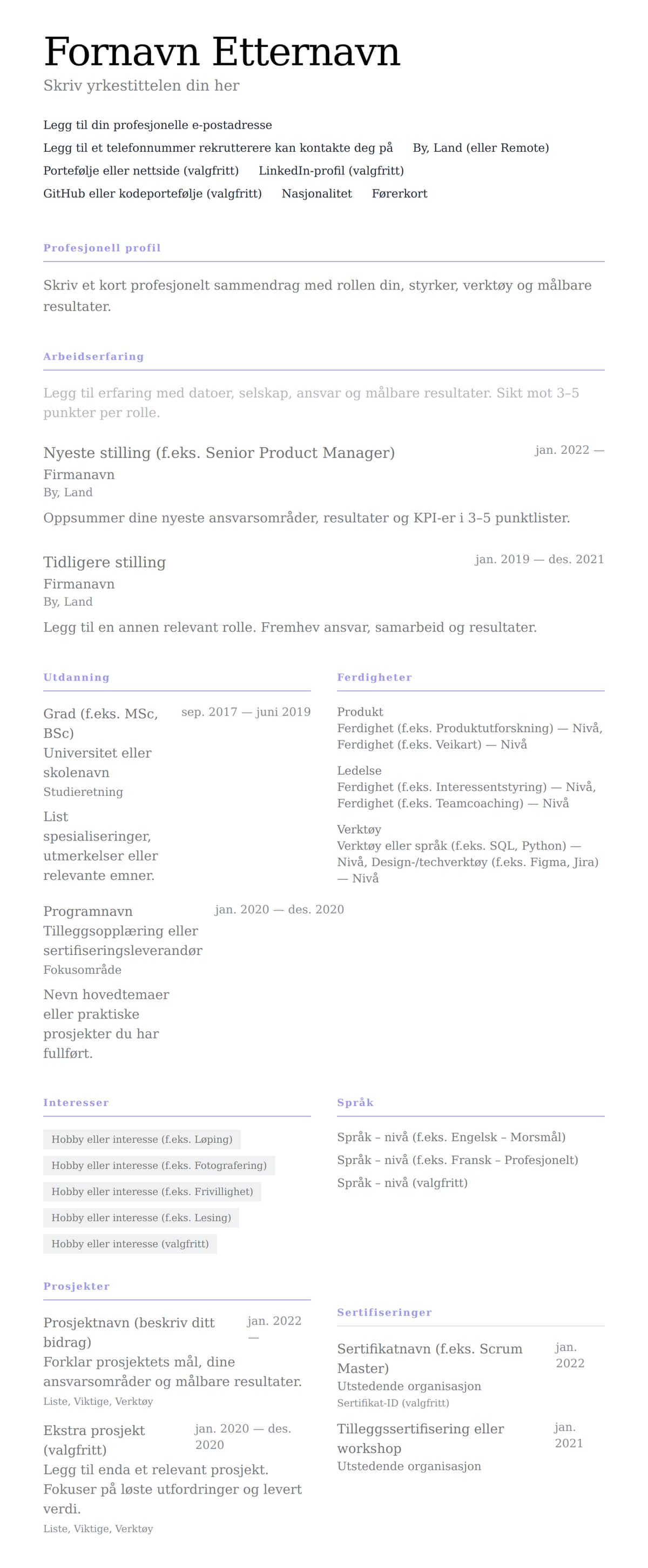 Minimalistisk preview