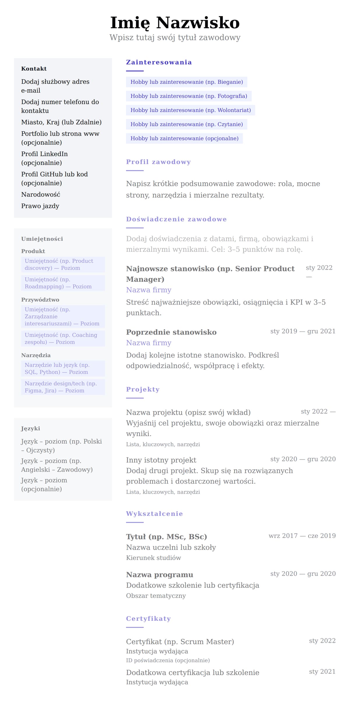 Dwie kolumny preview