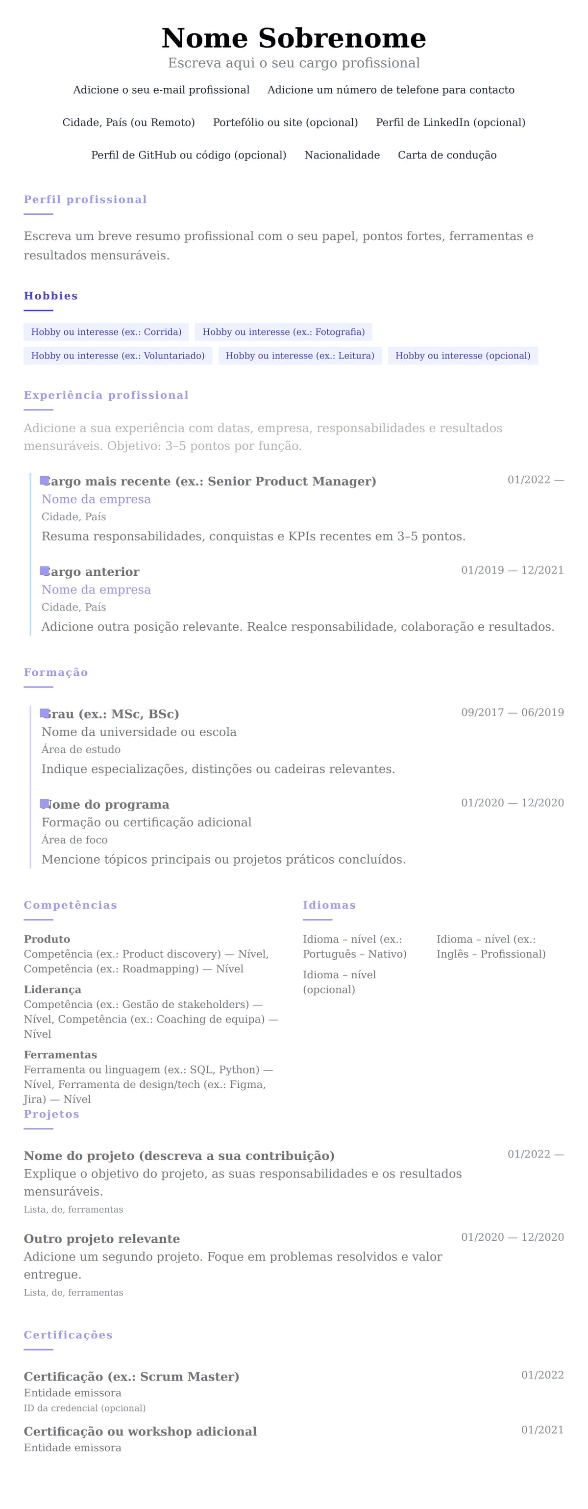 Linha do Tempo preview