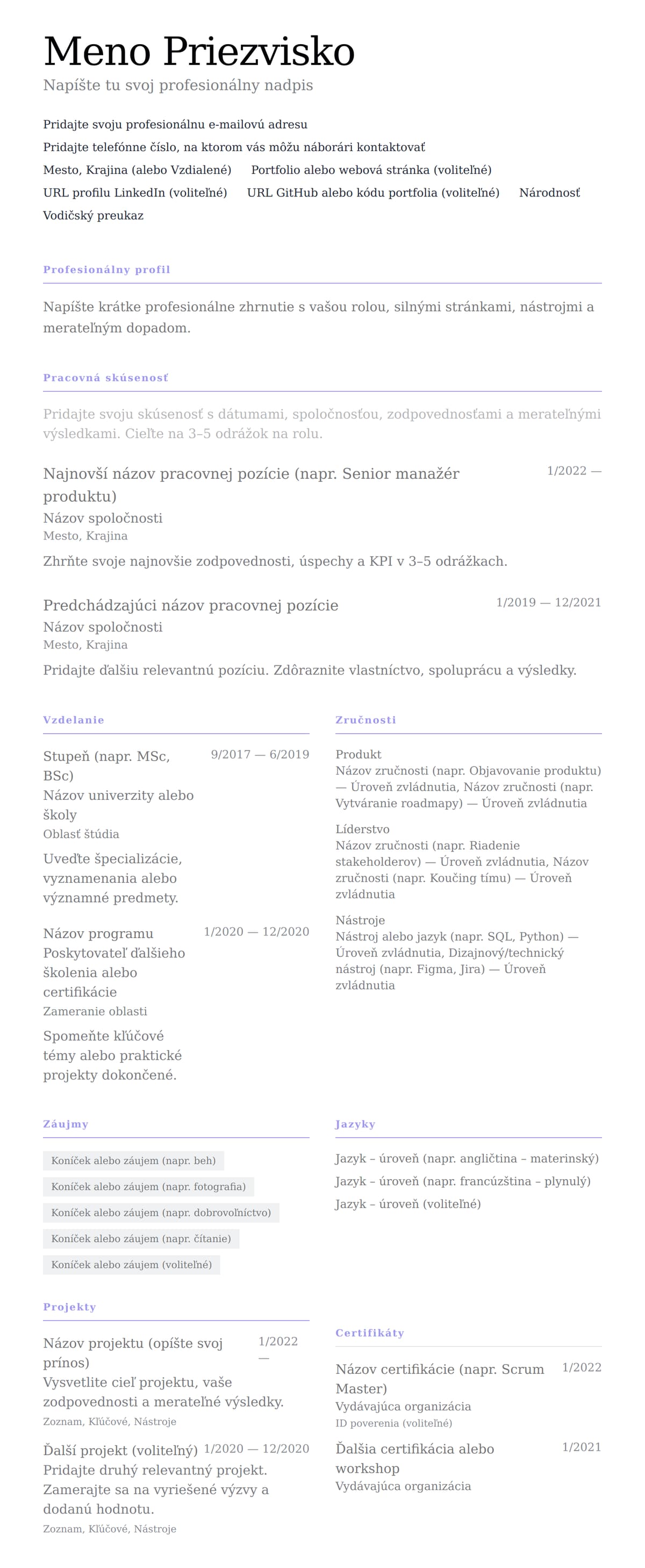 Minimalistická preview