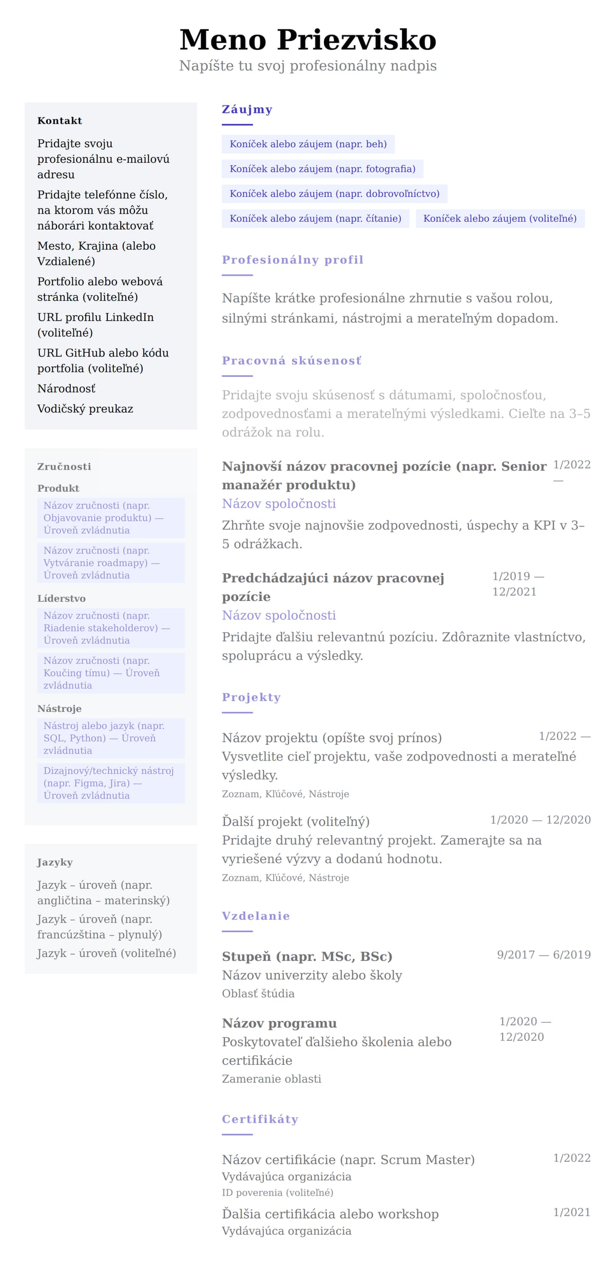 Dvojstĺpcová preview