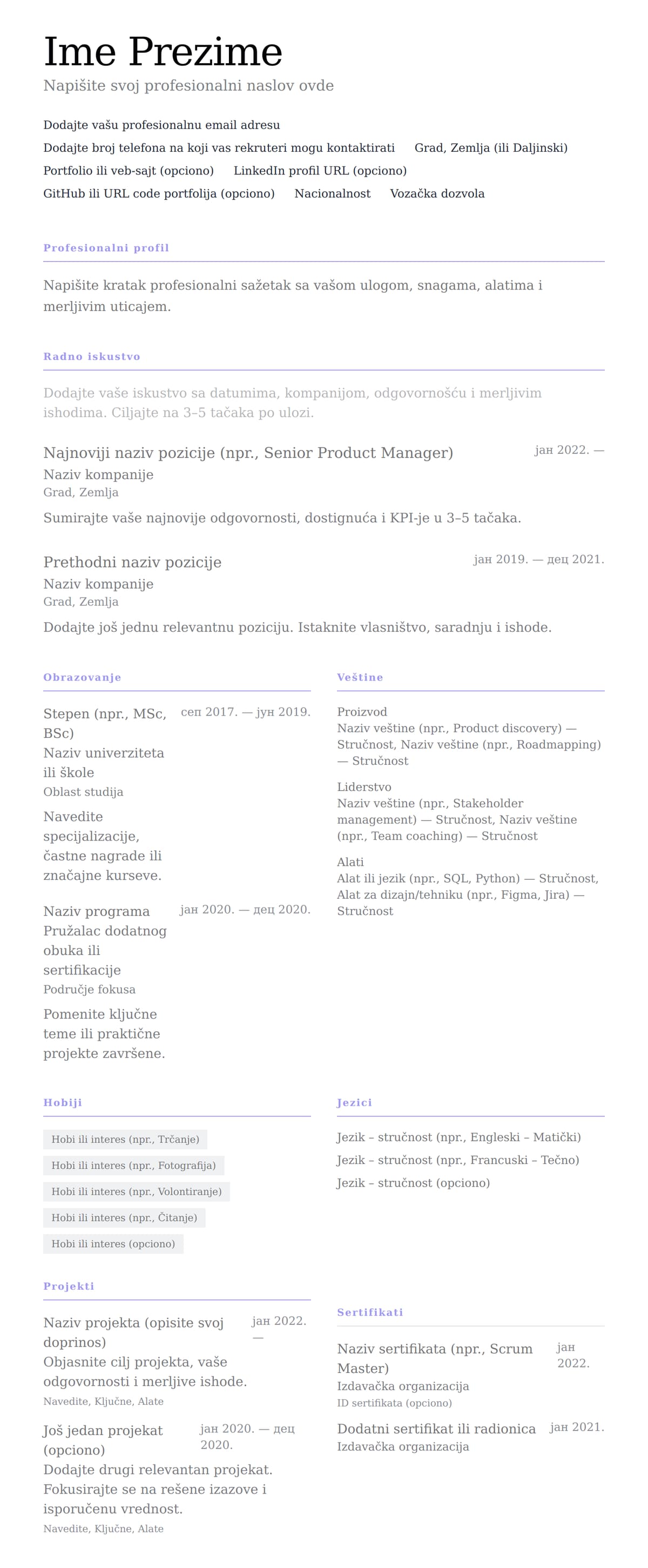 Minimalistički preview